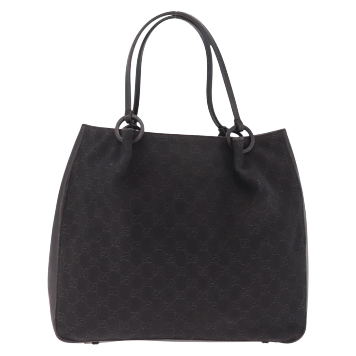 GUCCI GG Canvas Tote Bag Black 101920 Auth 210940A