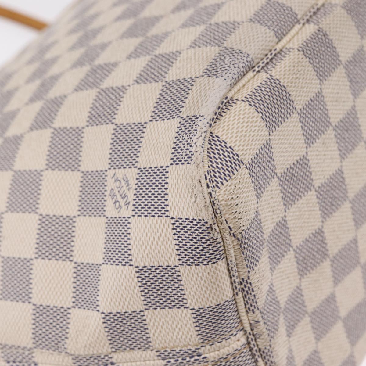 LOUIS VUITTON Damier Azur Neverfull MM Tote Bag N41605 LV Auth 210946A