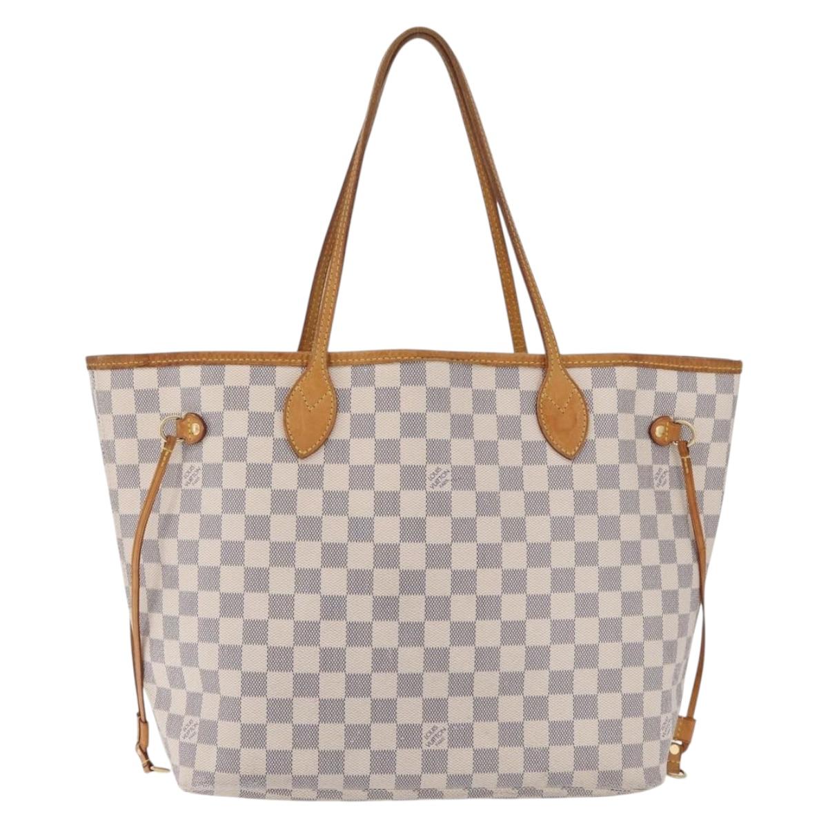 LOUIS VUITTON Damier Azur Neverfull MM Tote Bag N41605 LV Auth 210946A