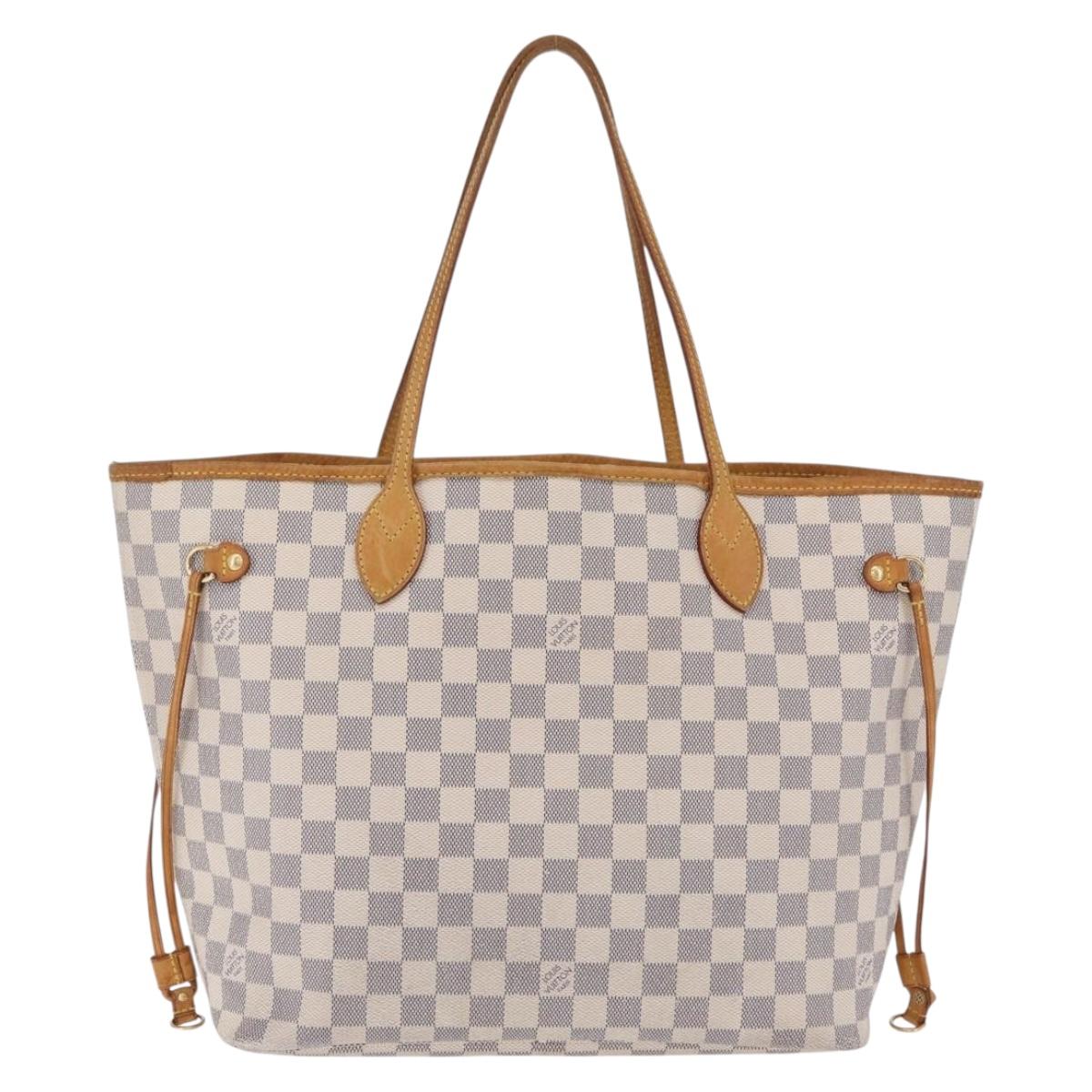 LOUIS VUITTON Damier Azur Neverfull MM Tote Bag N41605 LV Auth 210946A