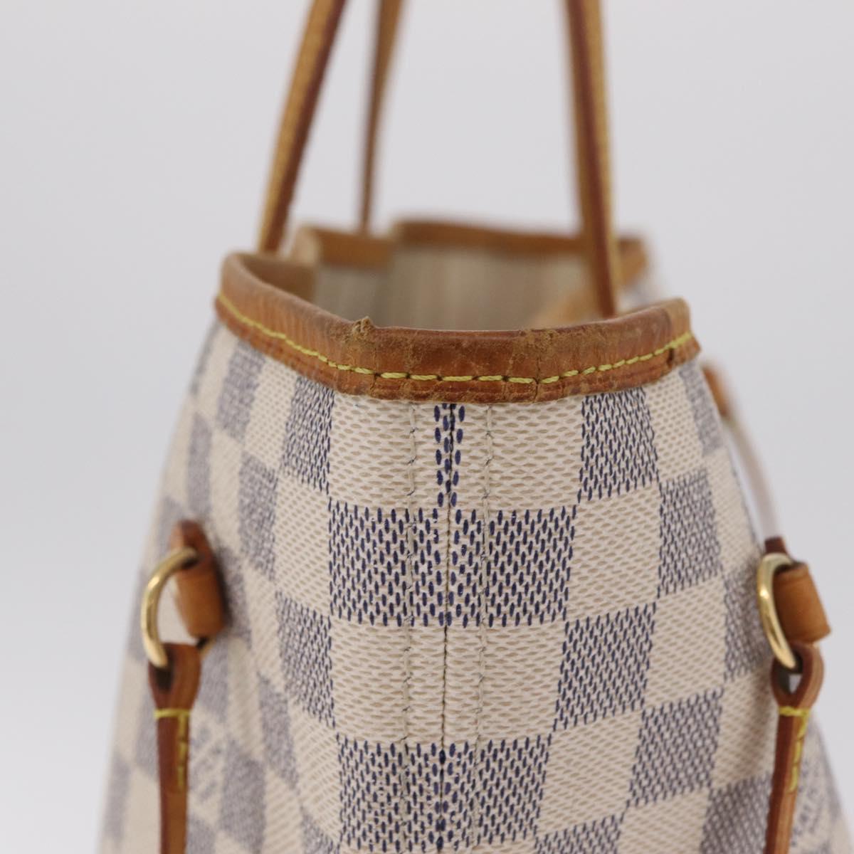 LOUIS VUITTON Damier Azur Neverfull MM Tote Bag N41605 LV Auth 210946A