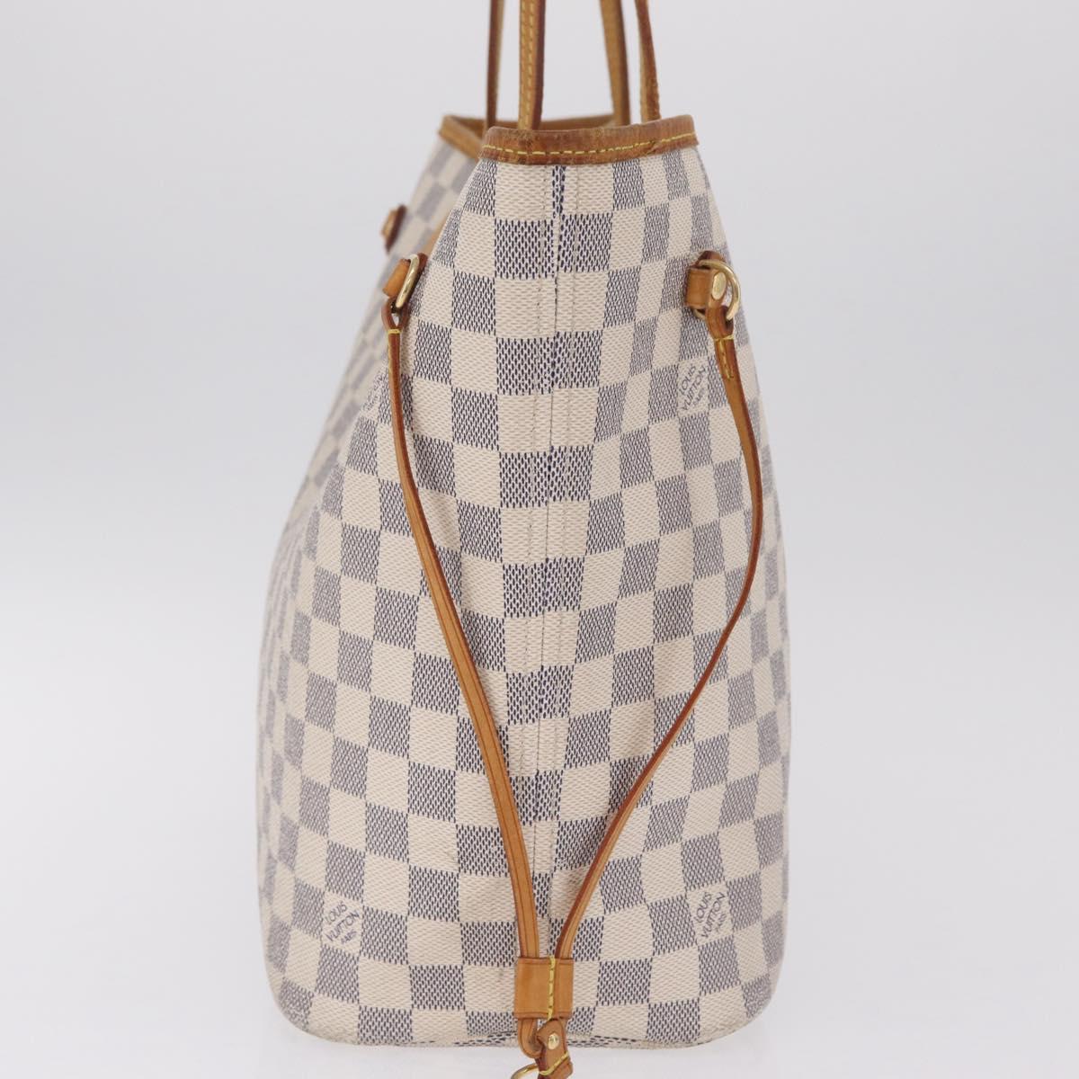 LOUIS VUITTON Damier Azur Neverfull MM Tote Bag N41605 LV Auth 210946A