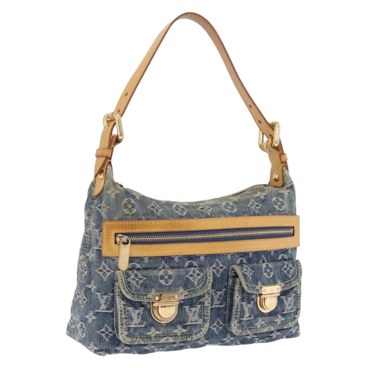 LOUIS VUITTON Monogram Denim Buggy PM Shoulder Bag Blue M95049 LV Auth 210947V