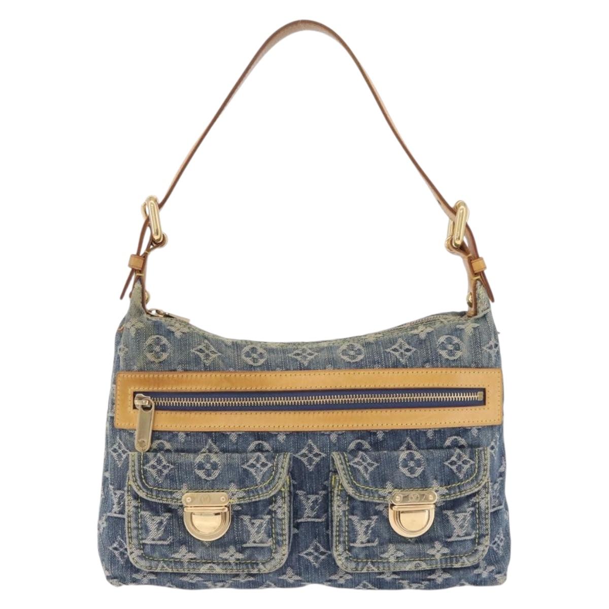LOUIS VUITTON Monogram Denim Buggy PM Shoulder Bag Blue M95049 LV Auth 210947V