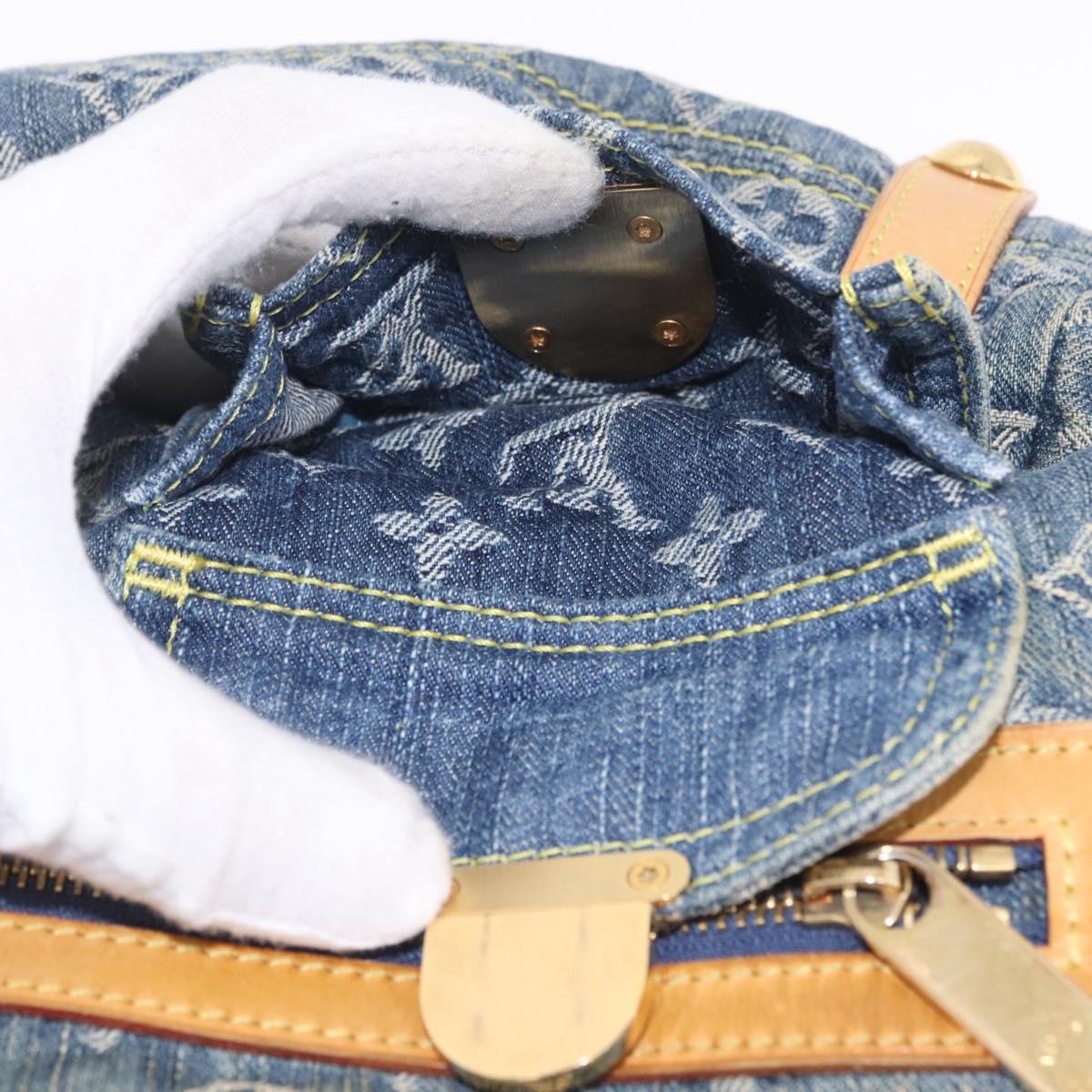 LOUIS VUITTON Monogram Denim Buggy PM Shoulder Bag Blue M95049 LV Auth 210947V