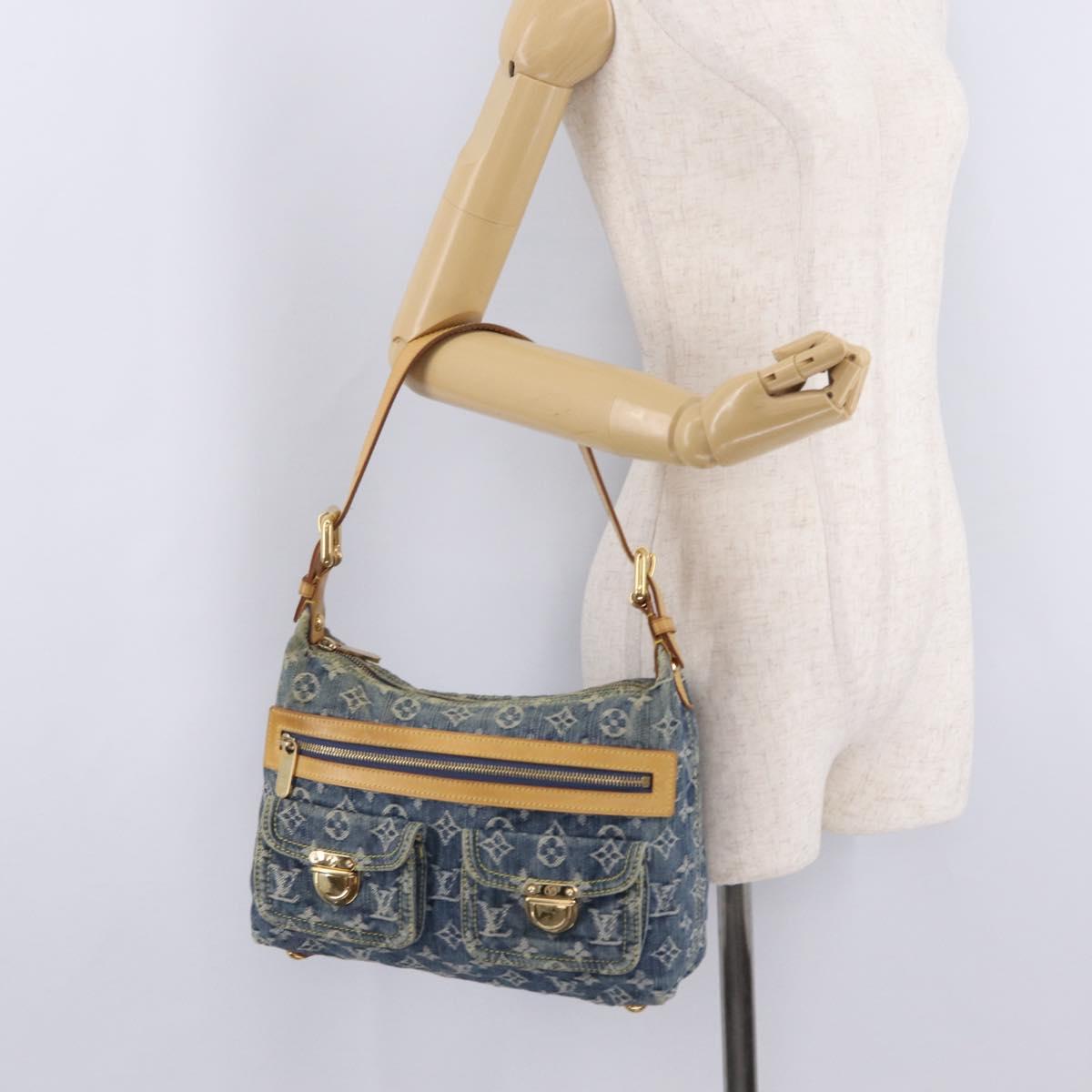 LOUIS VUITTON Monogram Denim Buggy PM Shoulder Bag Blue M95049 LV Auth 210947V