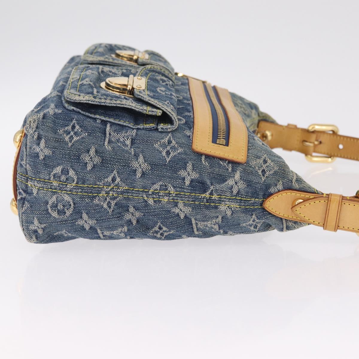 LOUIS VUITTON Monogram Denim Buggy PM Shoulder Bag Blue M95049 LV Auth 210947V
