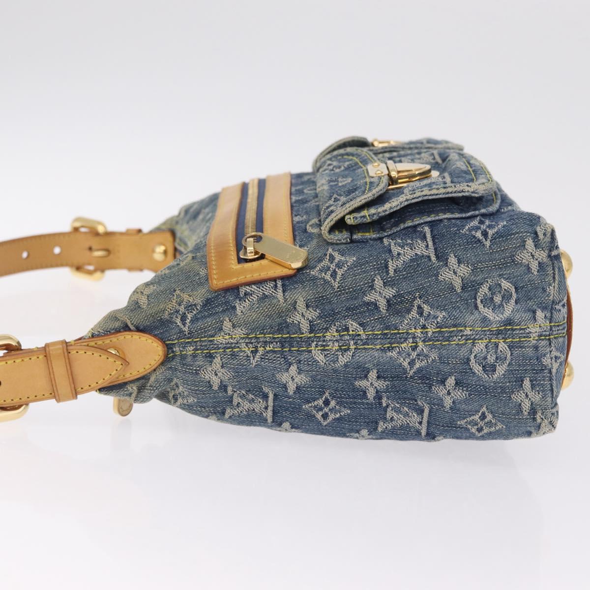 LOUIS VUITTON Monogram Denim Buggy PM Shoulder Bag Blue M95049 LV Auth 210947V