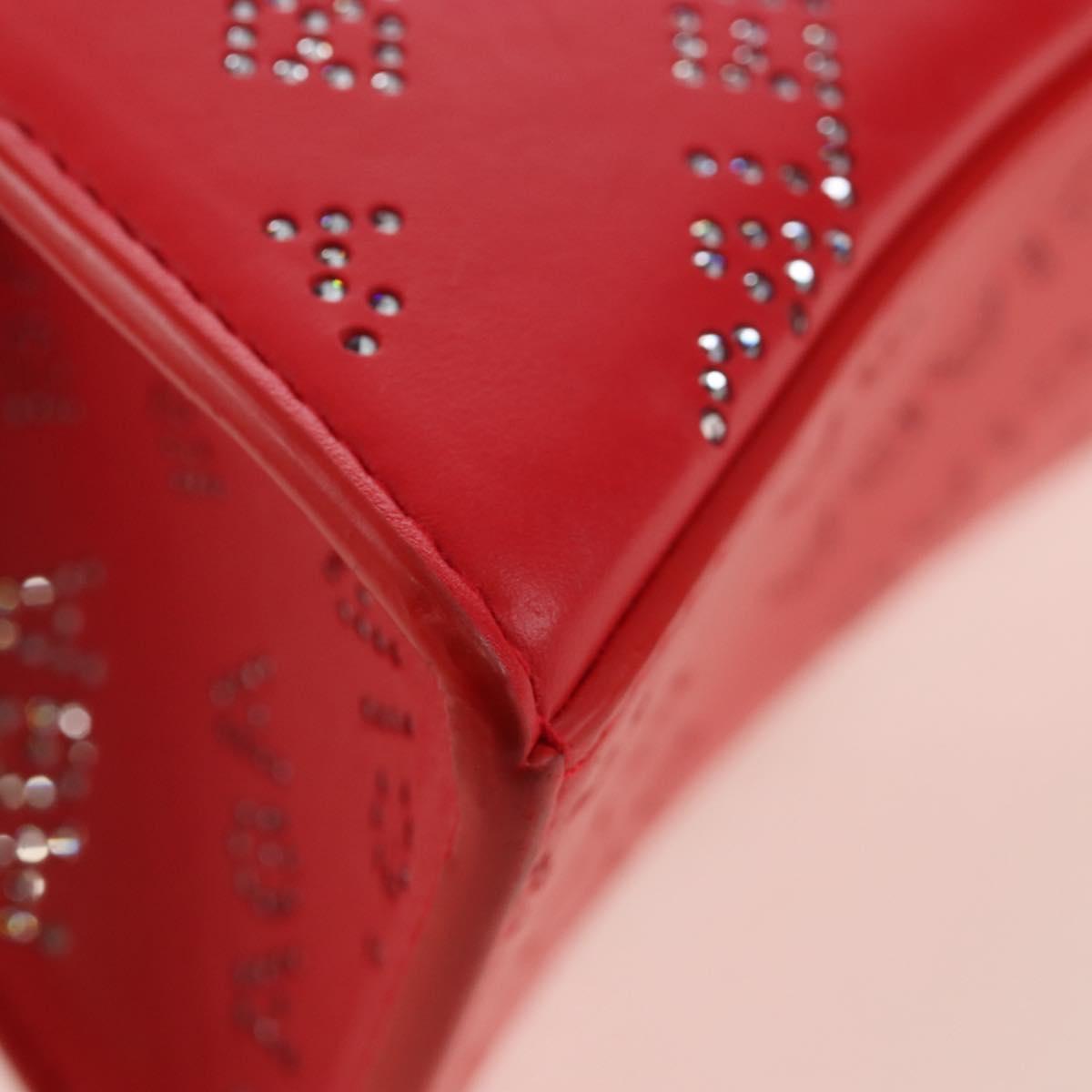 Balenciaga Hourglass XS Hand Bag Leather 2way Red Silver 719115 Auth 210951SAM