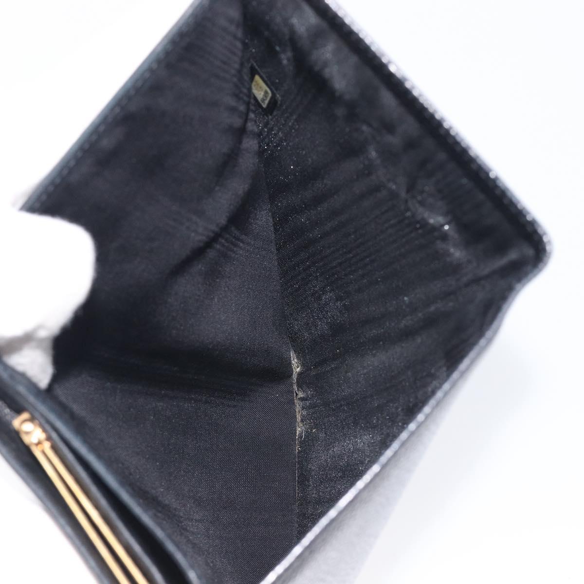 CHANEL Matelasse Long Wallet Caviar Skin Black Gold CC Auth 210958V