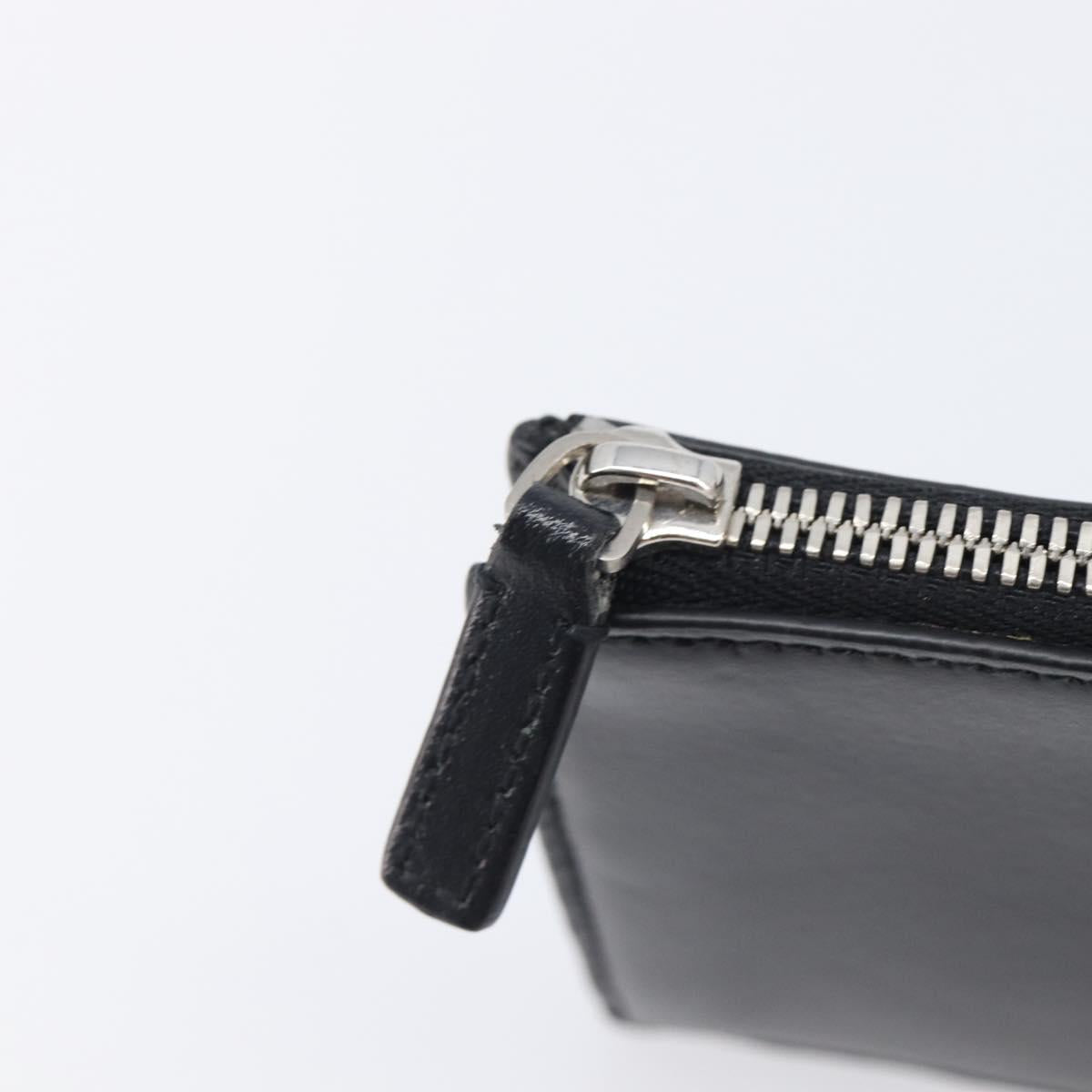 Balenciaga Fragment case Card Case Leather Black Silver 664044 Auth 210959A