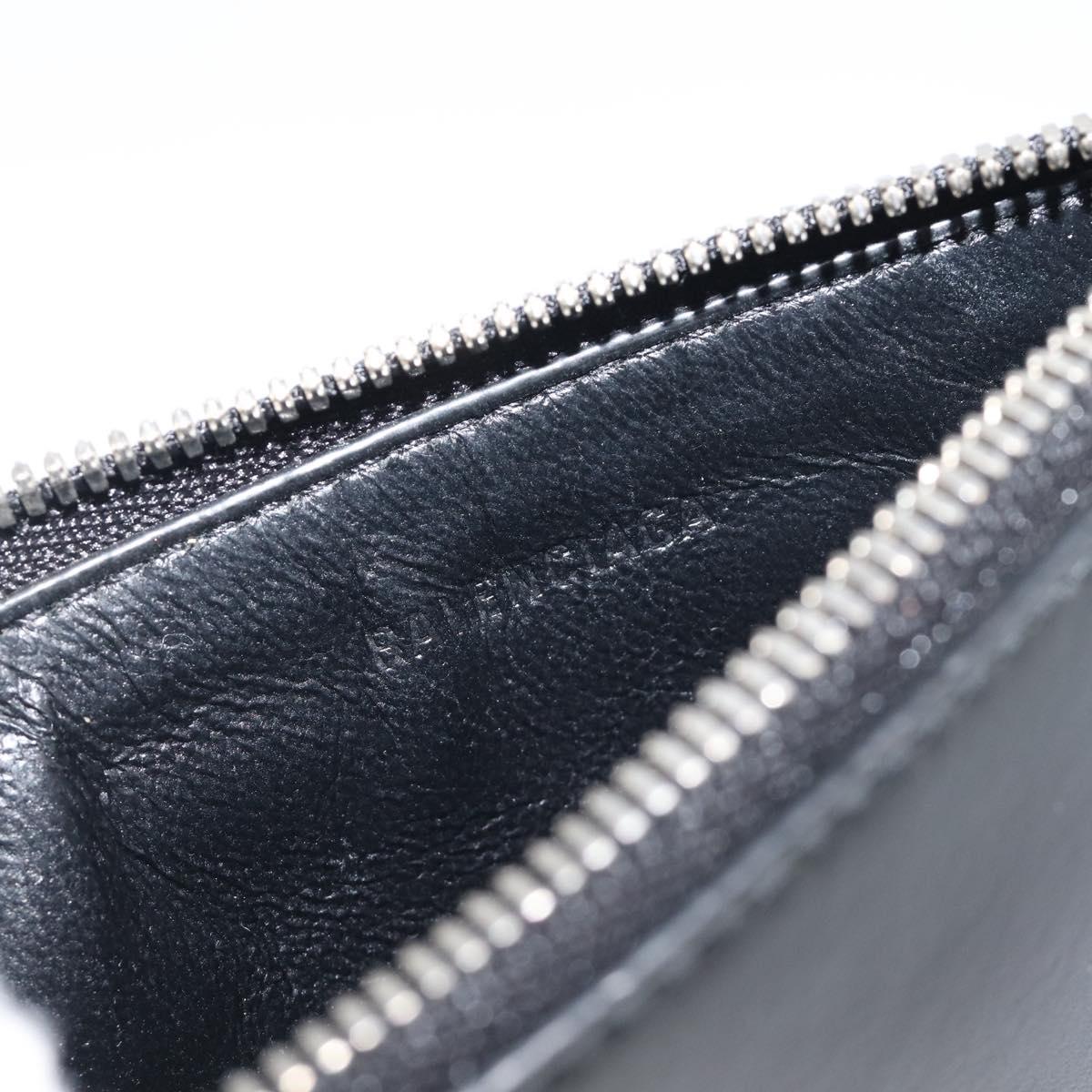 Balenciaga Fragment case Card Case Leather Black Silver 664044 Auth 210959A