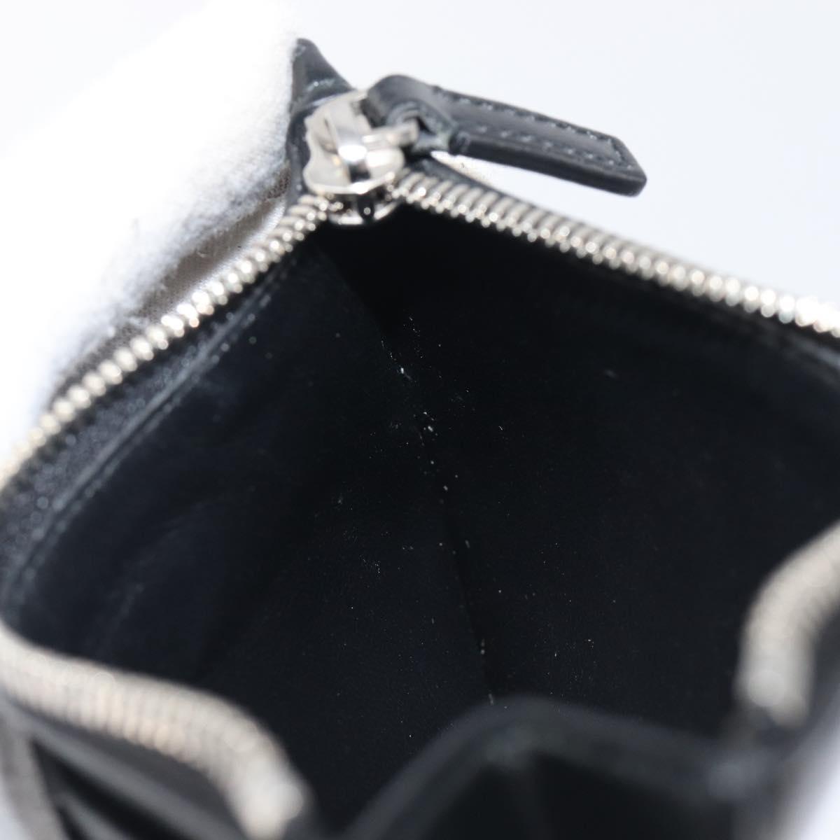 Balenciaga Fragment case Card Case Leather Black Silver 664044 Auth 210959A