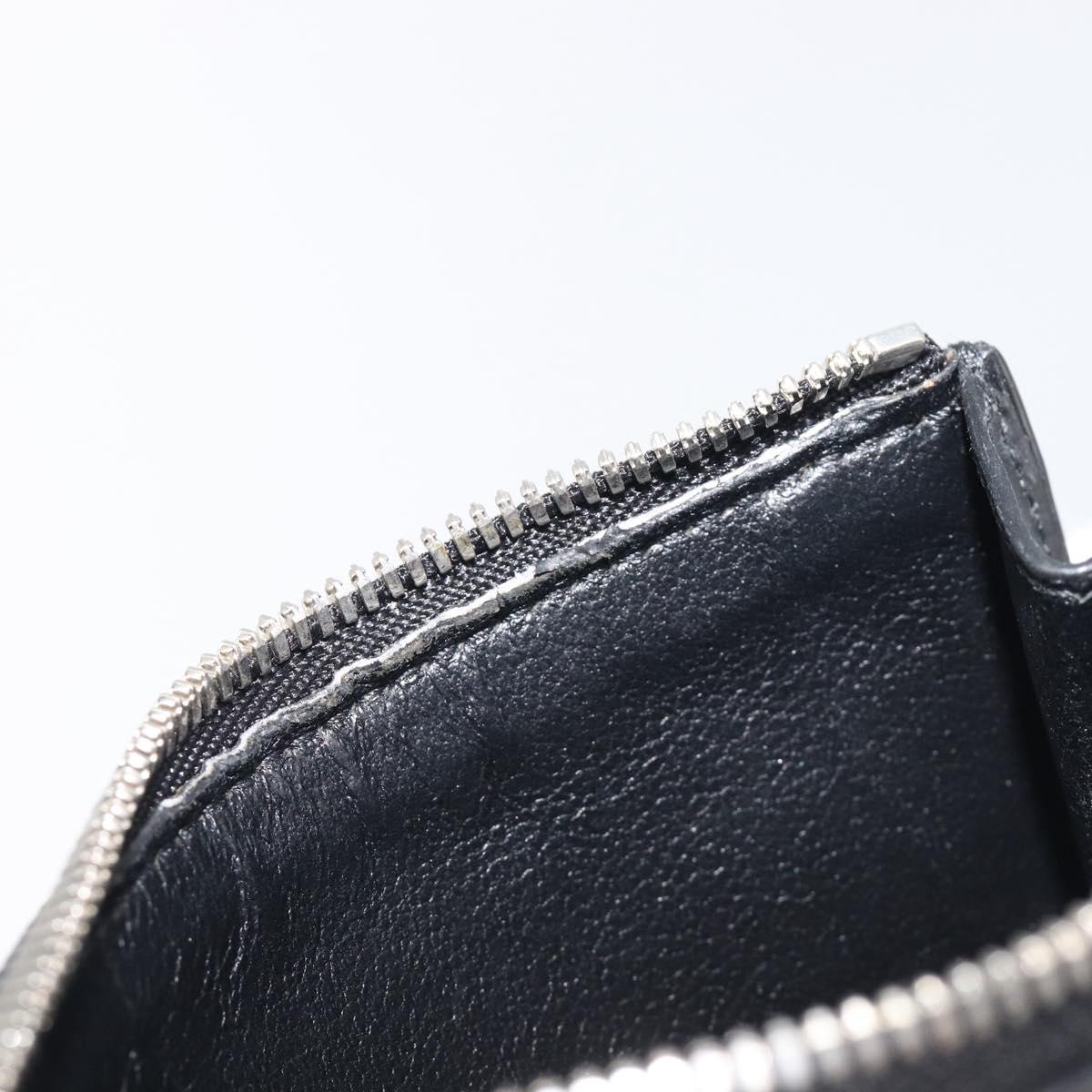 Balenciaga Fragment case Card Case Leather Black Silver 664044 Auth 210959A