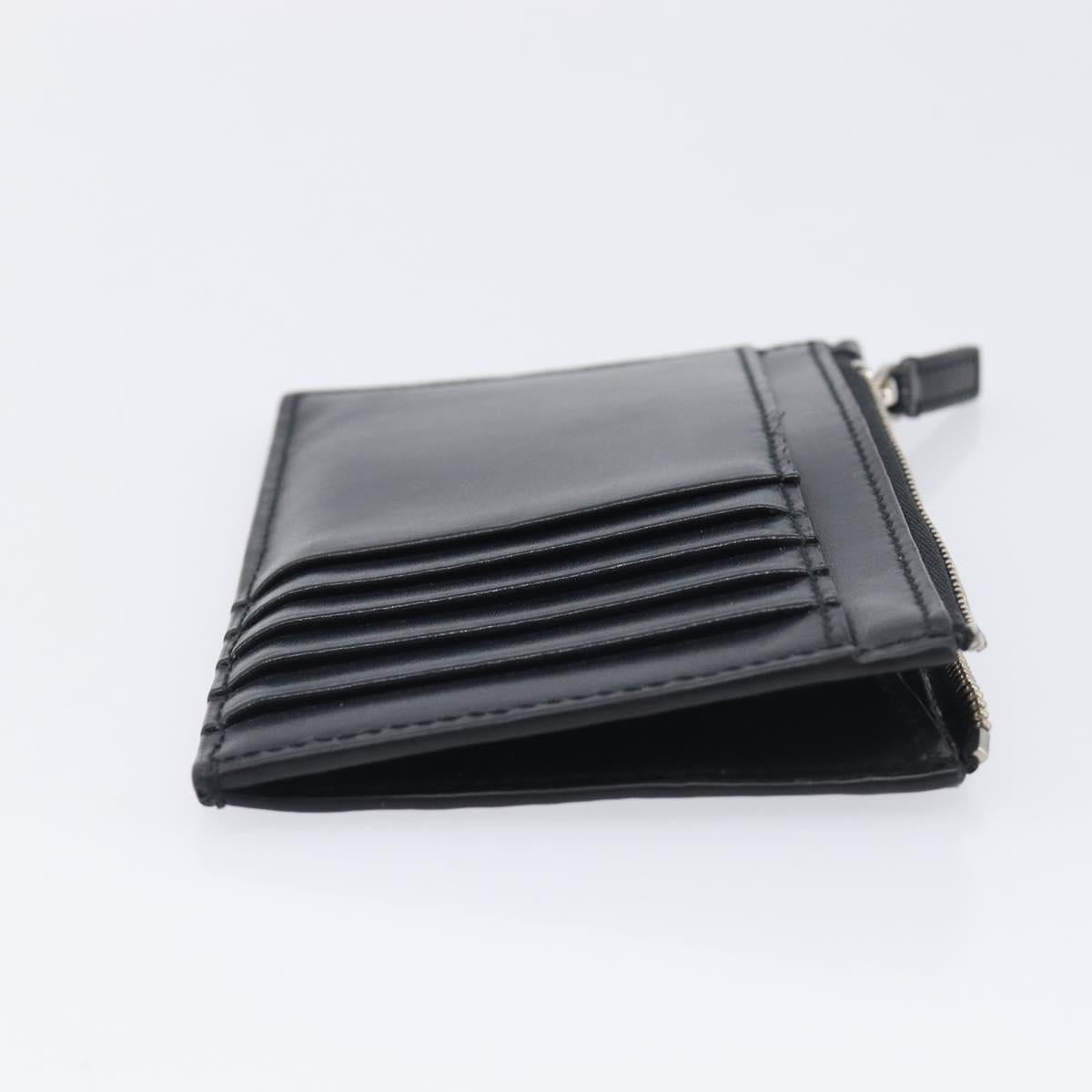 Balenciaga Fragment case Card Case Leather Black Silver 664044 Auth 210959A