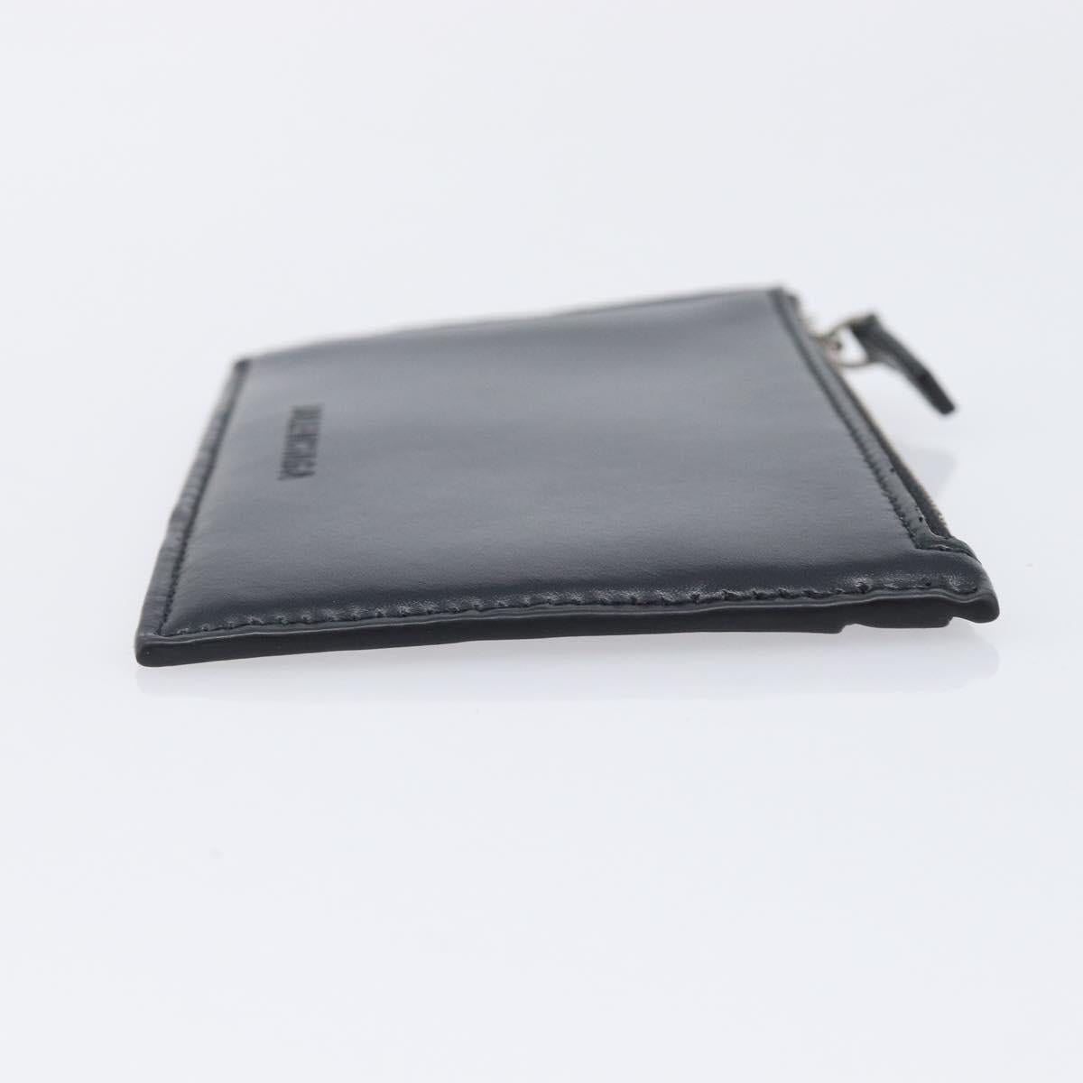 Balenciaga Fragment case Card Case Leather Black Silver 664044 Auth 210959A