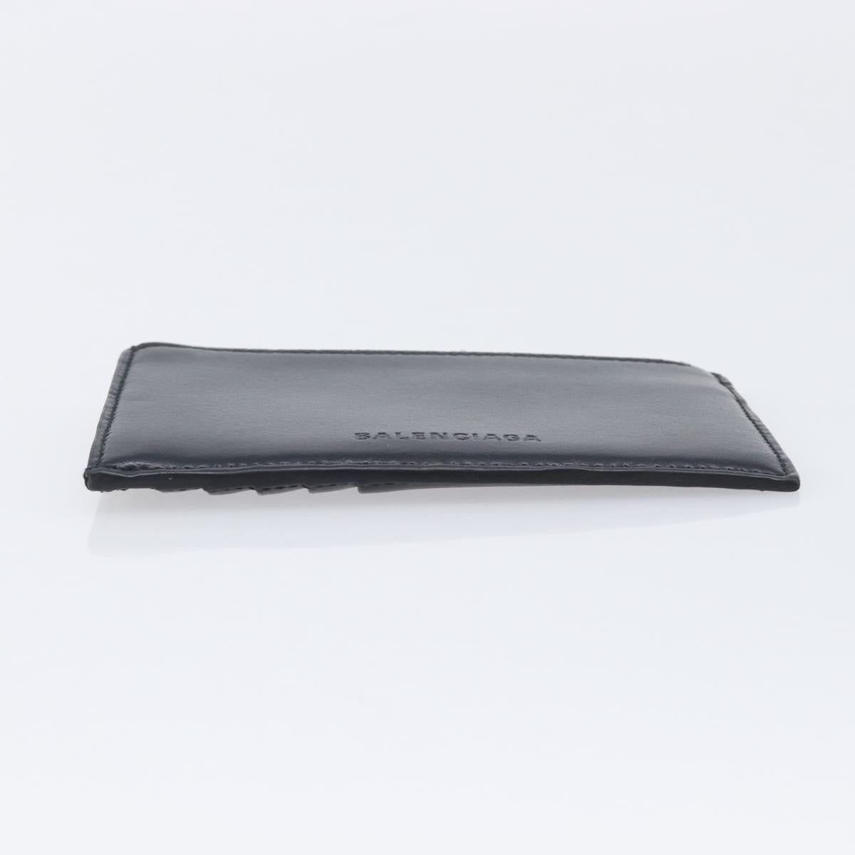 Balenciaga Fragment case Card Case Leather Black Silver 664044 Auth 210959A