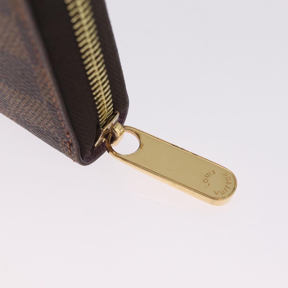 LOUIS VUITTON Damier Ebene Zippy Wallet Long Wallet N63004 LV Auth 210960M