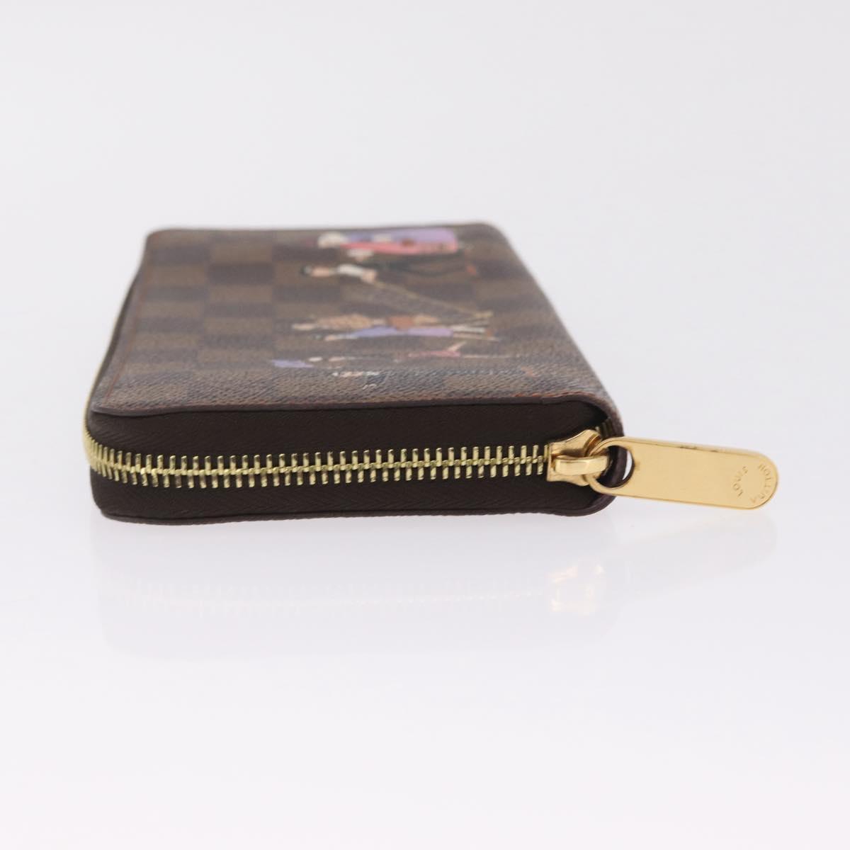 LOUIS VUITTON Damier Ebene Zippy Wallet Long Wallet N63004 LV Auth 210960M
