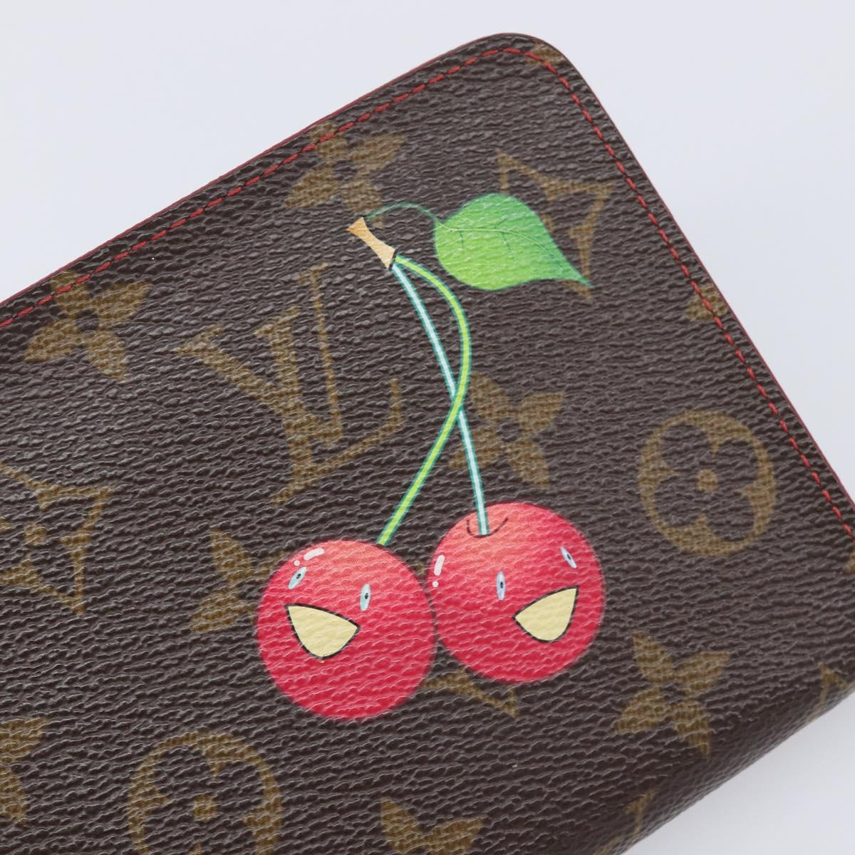 LOUIS VUITTON Monogram Cherry Porte Monnaie Zip Long Wallet M95006 Auth 210961M