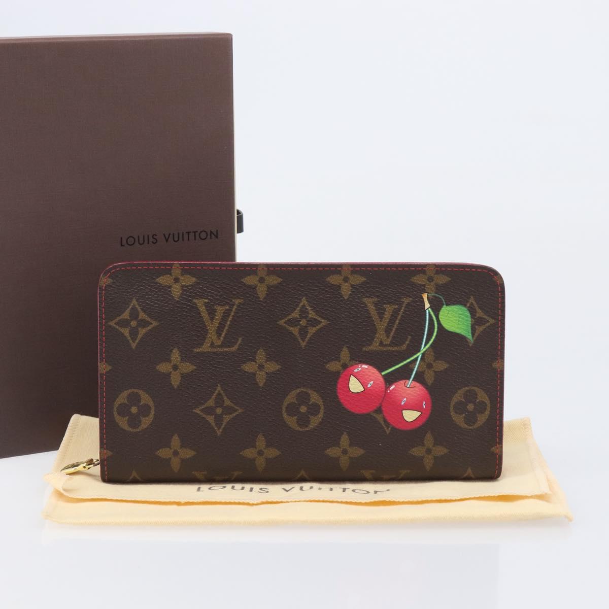 LOUIS VUITTON Monogram Cherry Porte Monnaie Zip Long Wallet M95006 Auth 210961M