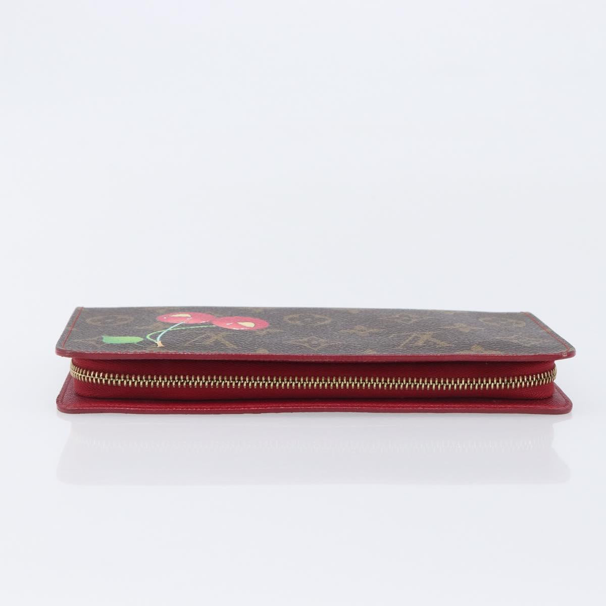 LOUIS VUITTON Monogram Cherry Porte Monnaie Zip Long Wallet M95006 Auth 210961M
