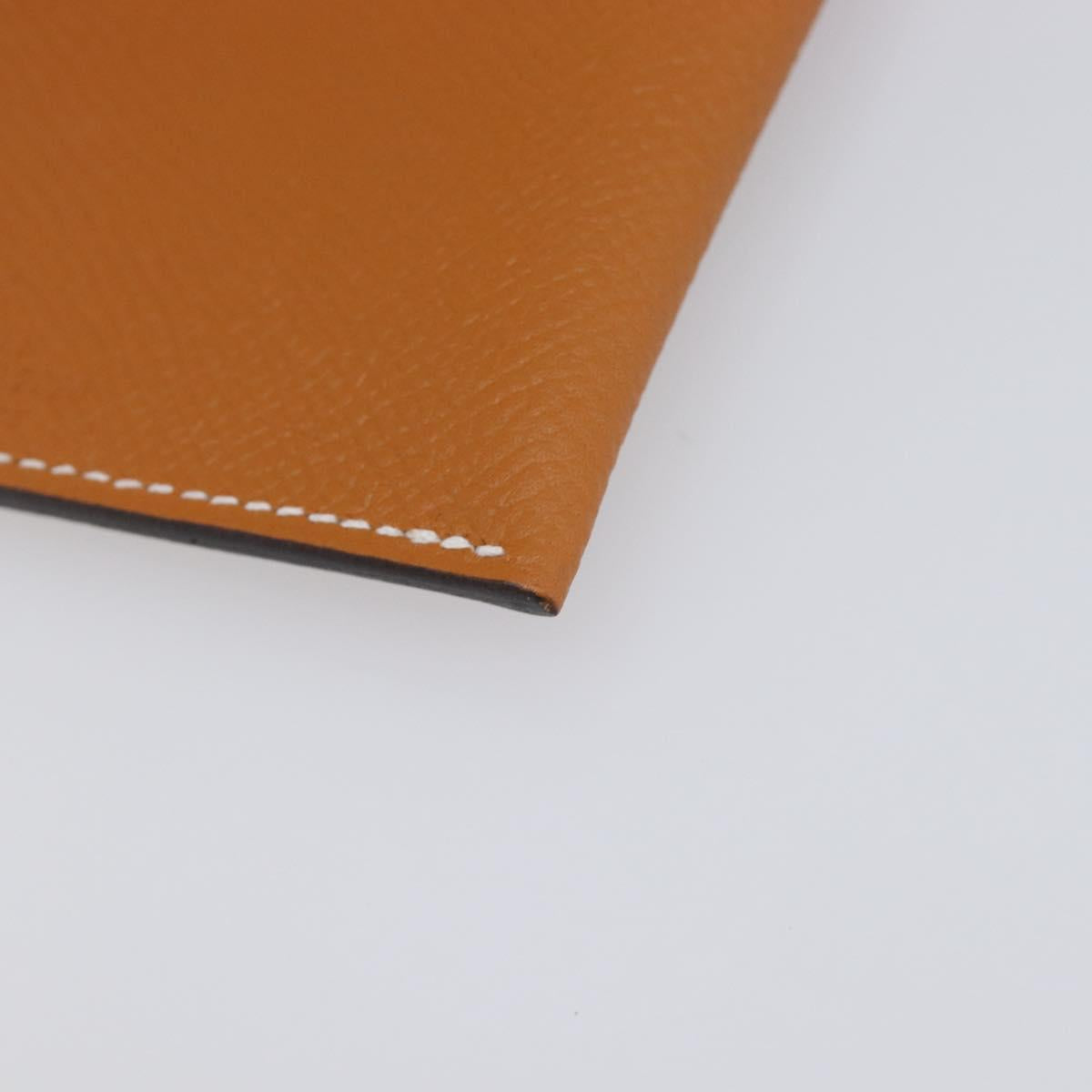 HERMES Tarmac PM Passport Case Leather Beige Auth 210965M