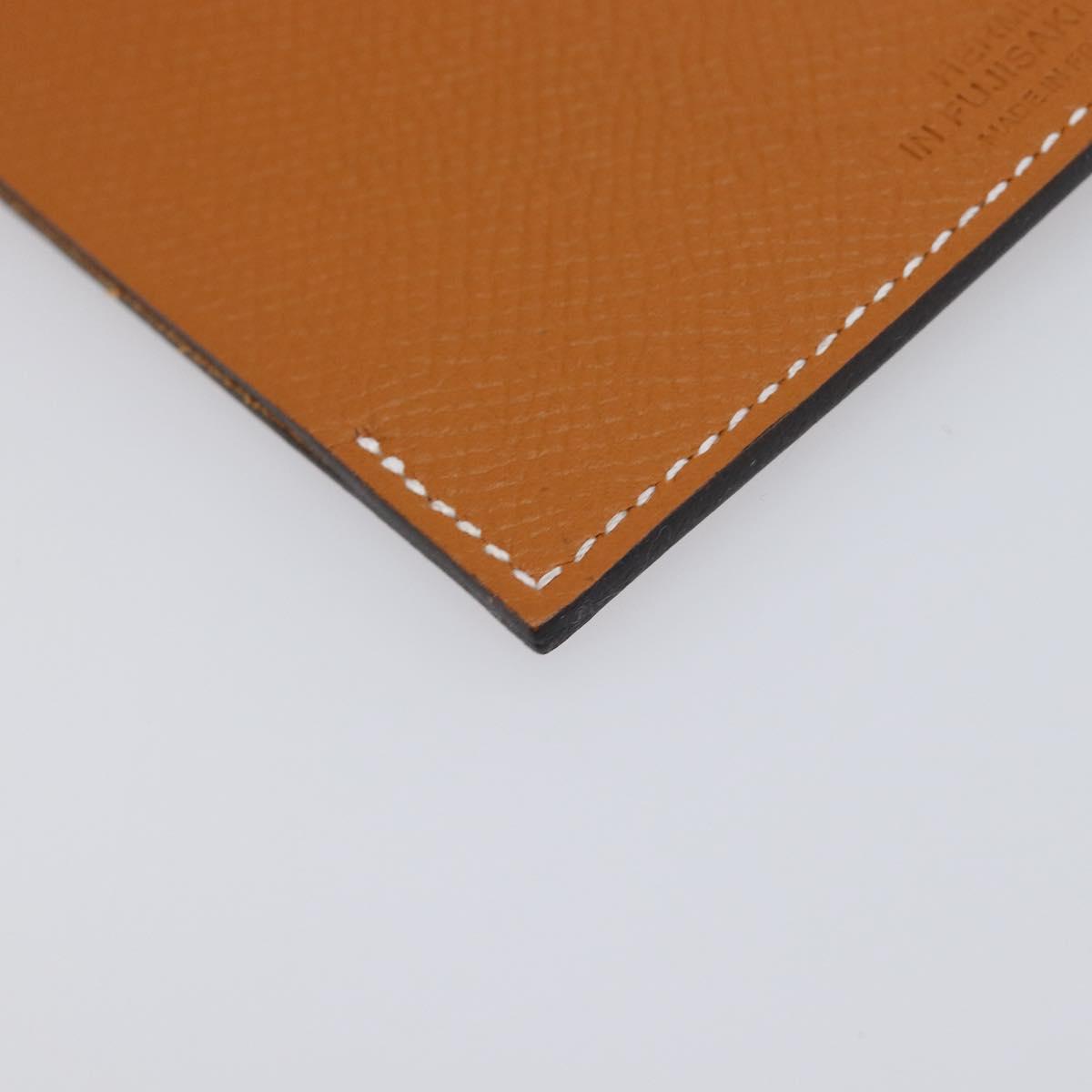 HERMES Tarmac PM Passport Case Leather Beige Auth 210965M