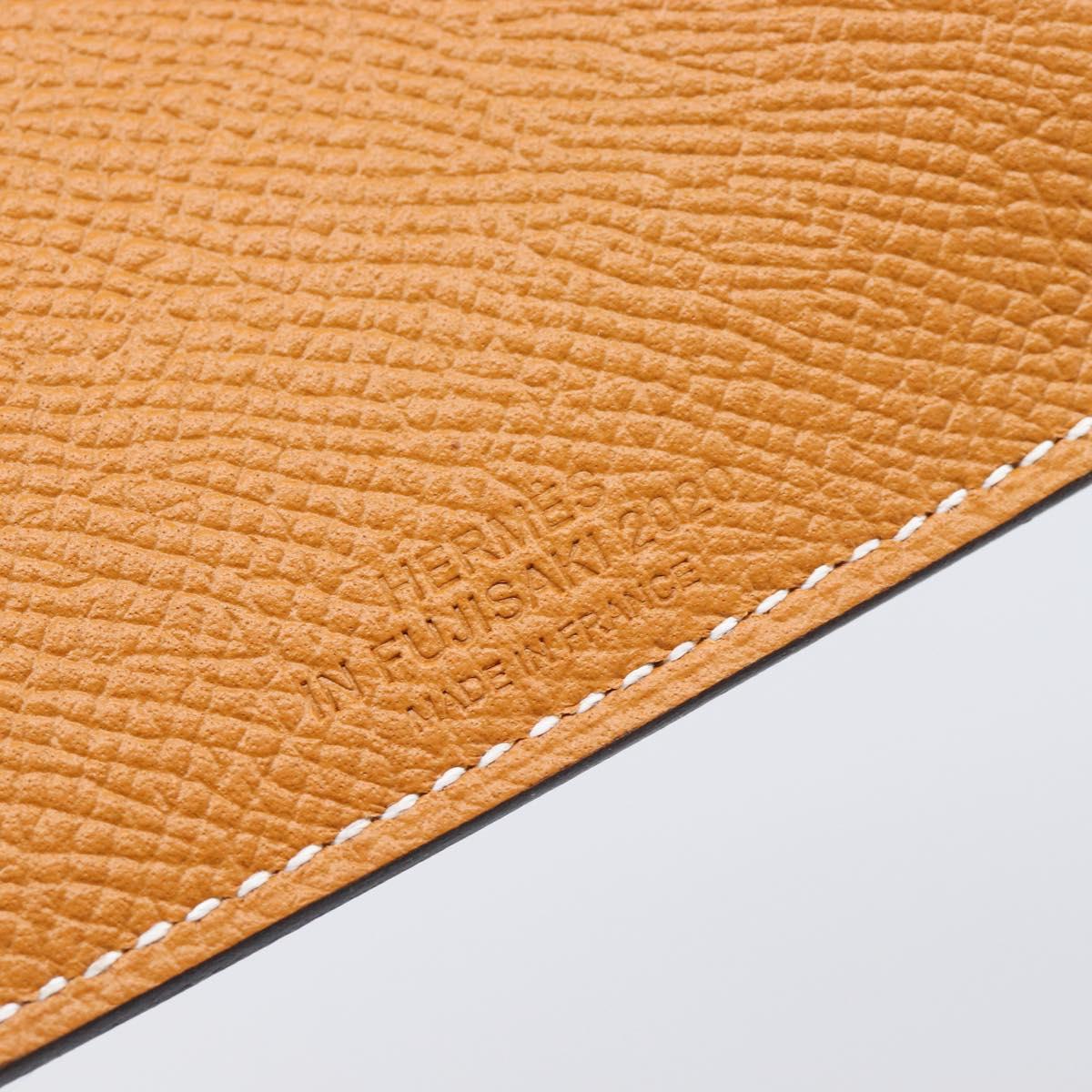 HERMES Tarmac PM Passport Case Leather Beige Auth 210965M
