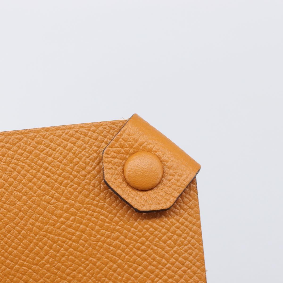 HERMES Tarmac PM Passport Case Leather Beige Auth 210965M