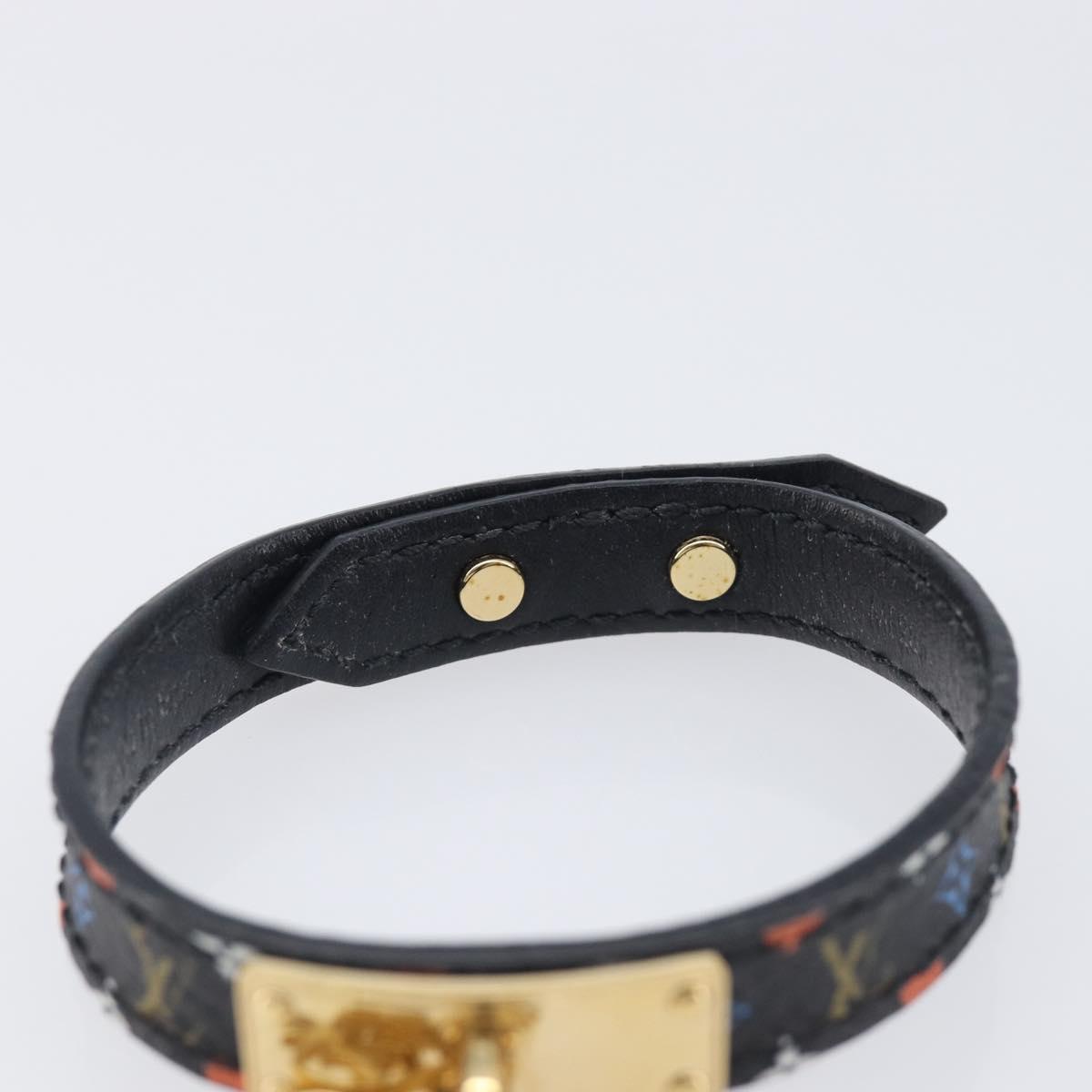 LOUIS VUITTON Monogram Game On Collection Bracelet Black MP285F LV Auth 210966A