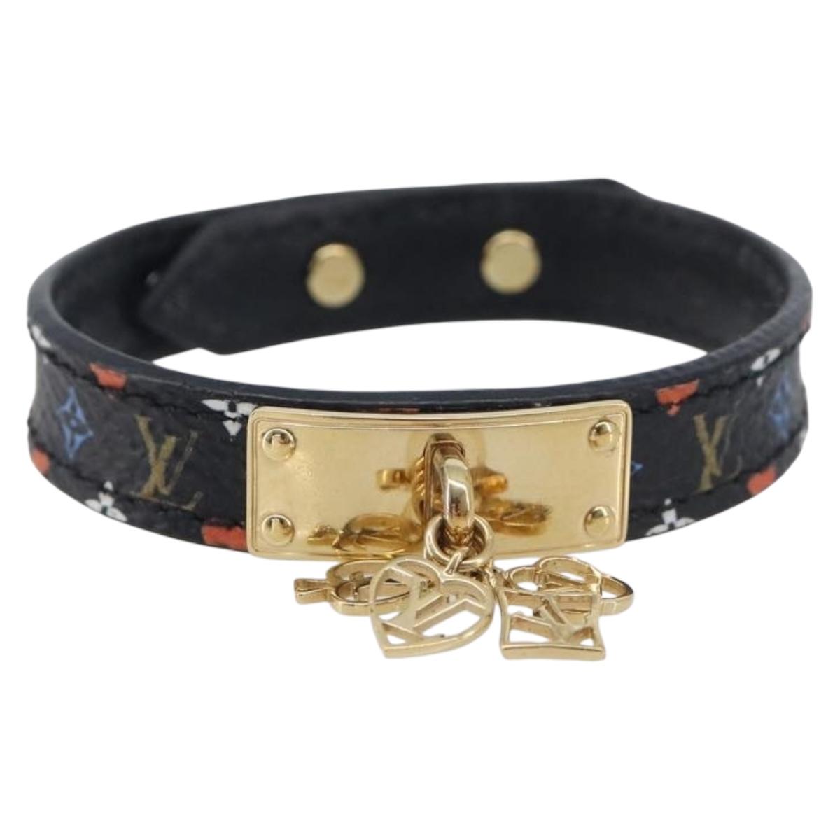 LOUIS VUITTON Monogram Game On Collection Bracelet Black MP285F LV Auth 210966A