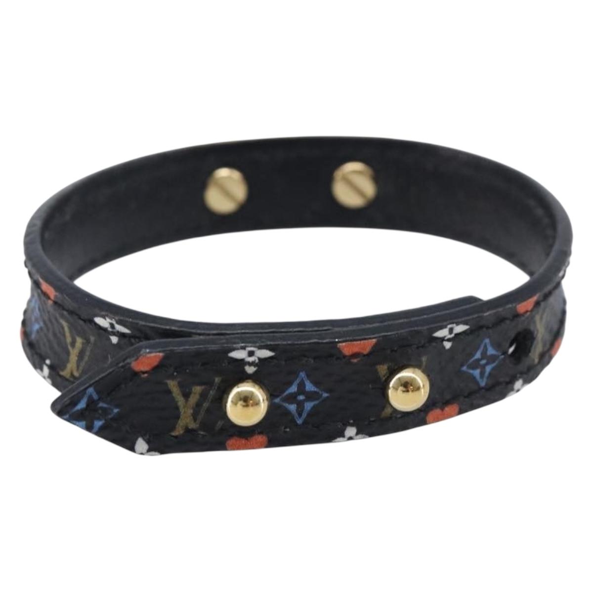 LOUIS VUITTON Monogram Game On Collection Bracelet Black MP285F LV Auth 210966A