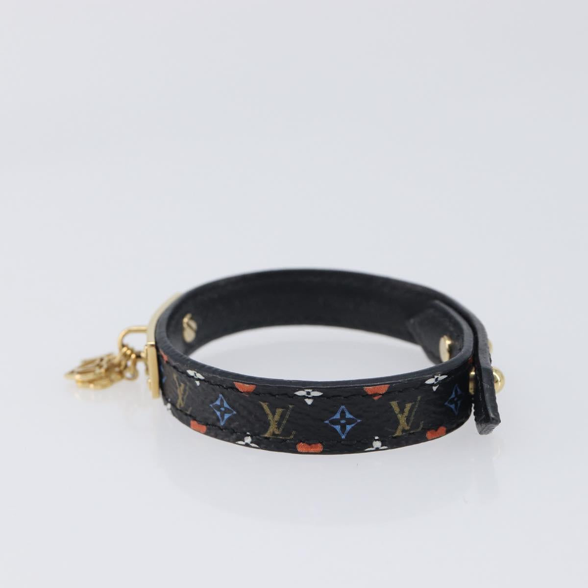 LOUIS VUITTON Monogram Game On Collection Bracelet Black MP285F LV Auth 210966A