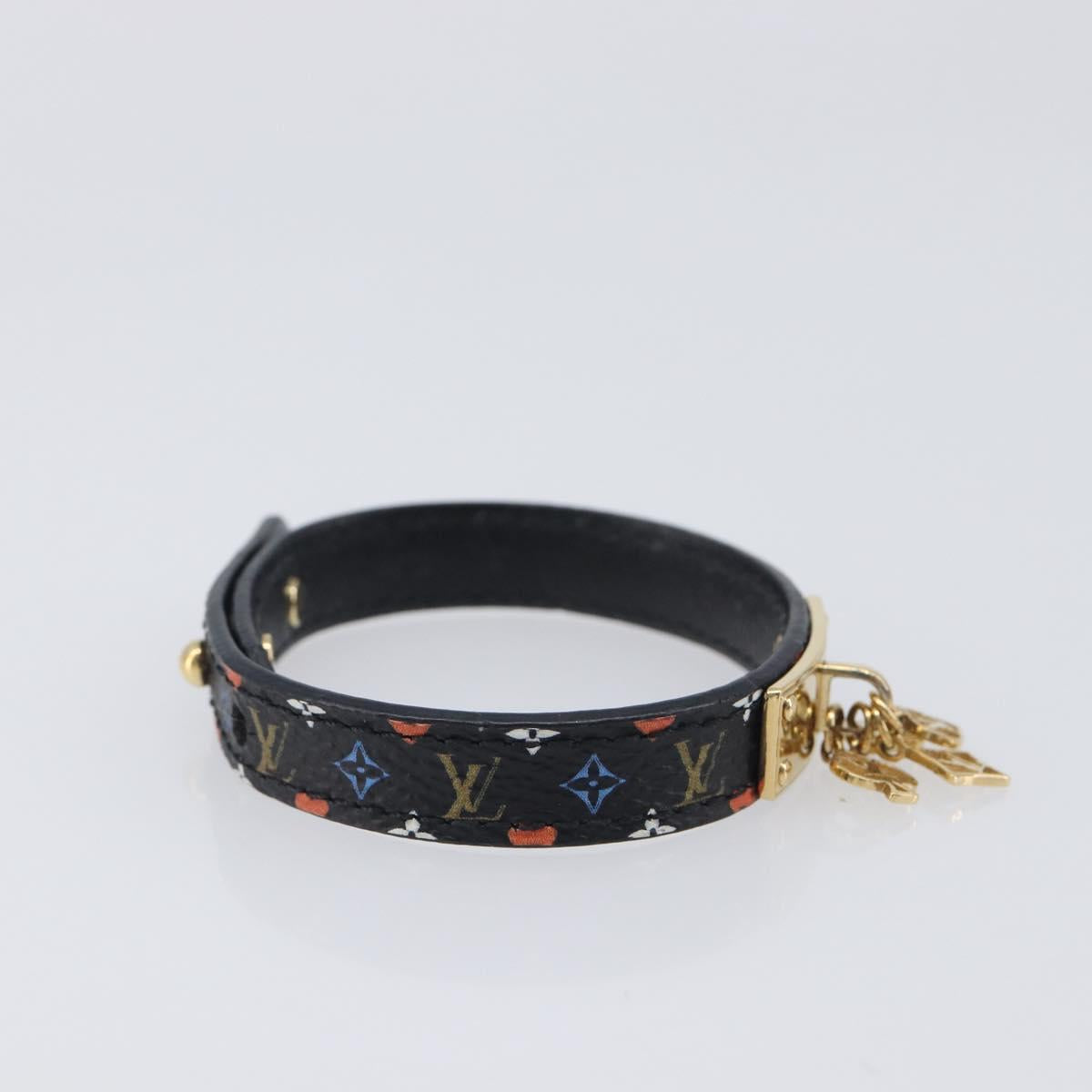 LOUIS VUITTON Monogram Game On Collection Bracelet Black MP285F LV Auth 210966A
