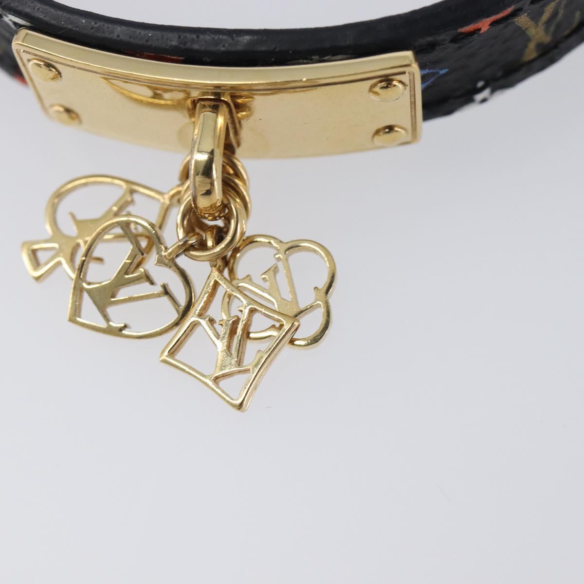 LOUIS VUITTON Monogram Game On Collection Bracelet Black MP285F LV Auth 210966A