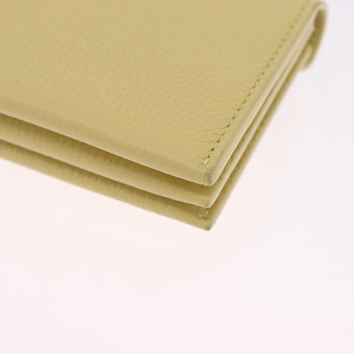 Bottega Veneta Card Case Leather Yellow Gold Auth 210968M