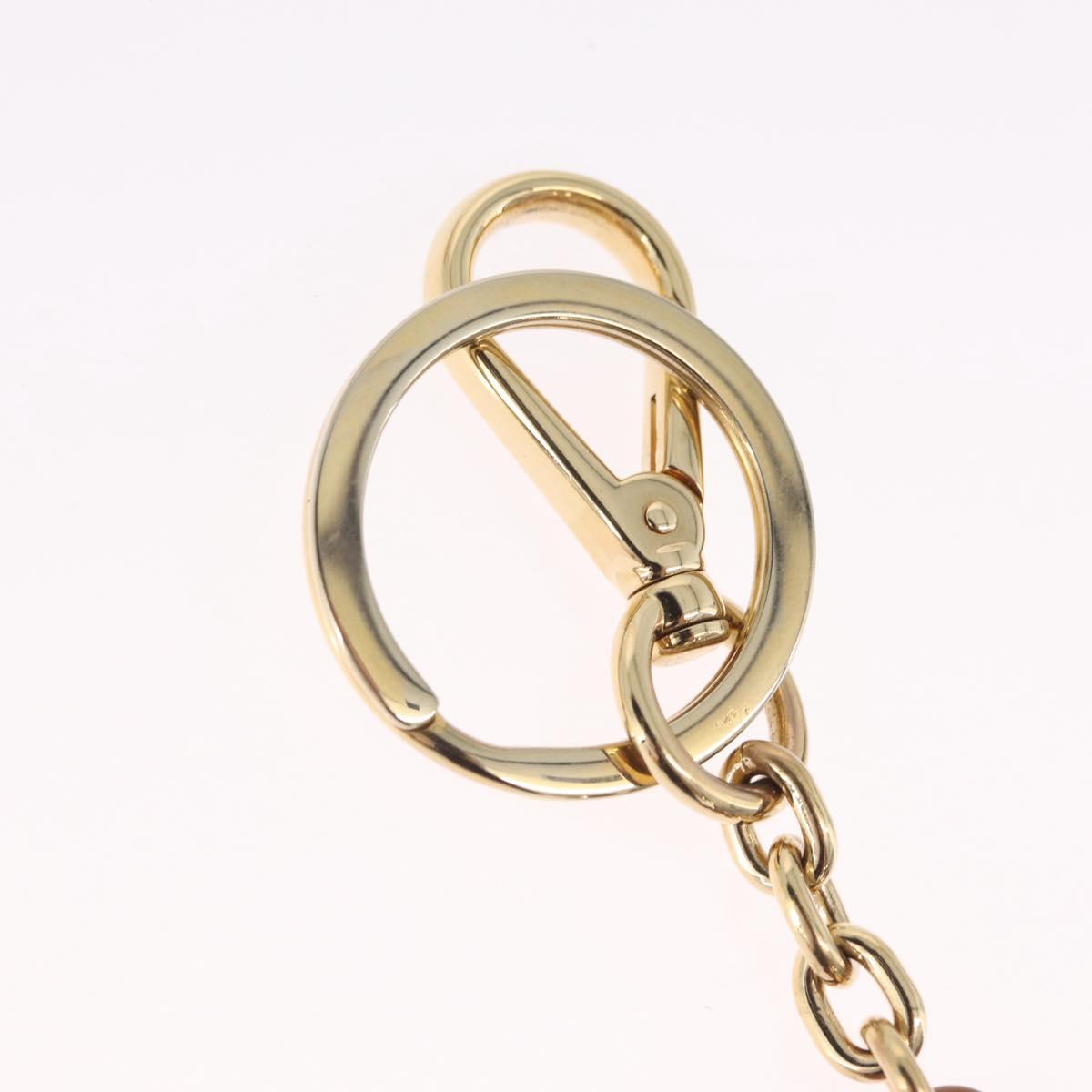 Miu Miu Key Ring metal Brown Gold Auth 210970M