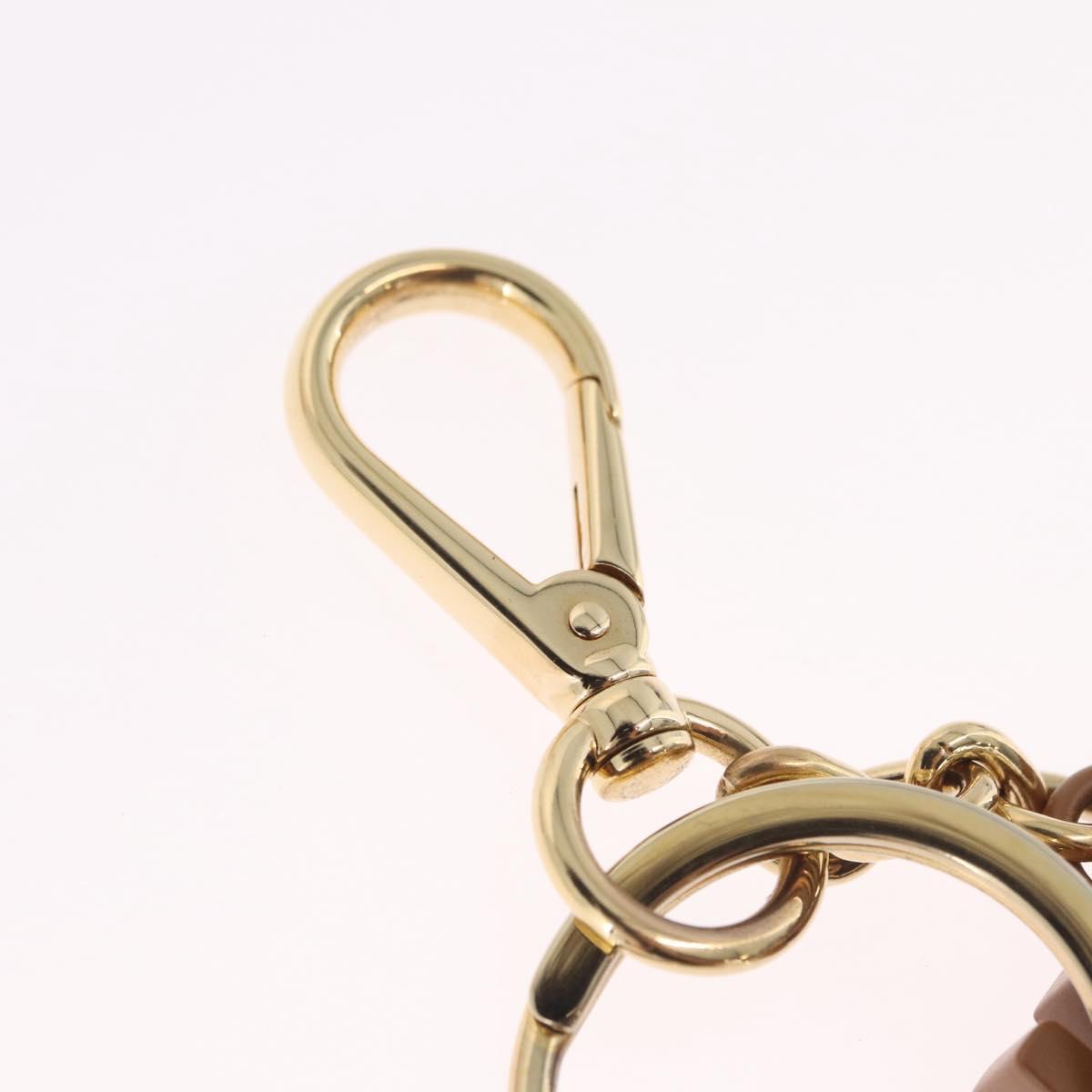Miu Miu Key Ring metal Brown Gold Auth 210970M