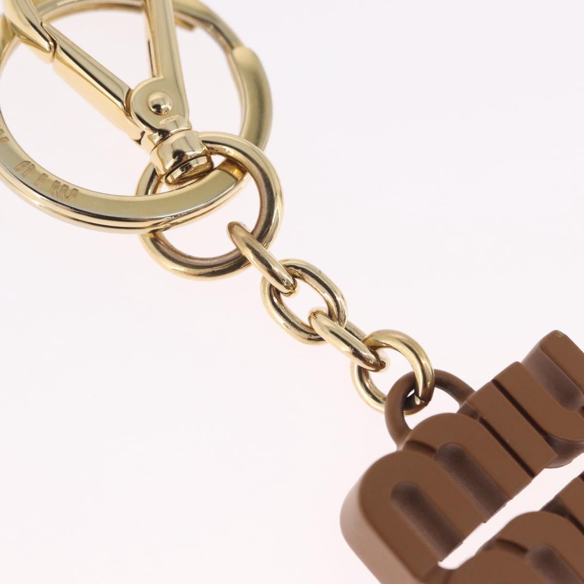 Miu Miu Key Ring metal Brown Gold Auth 210970M