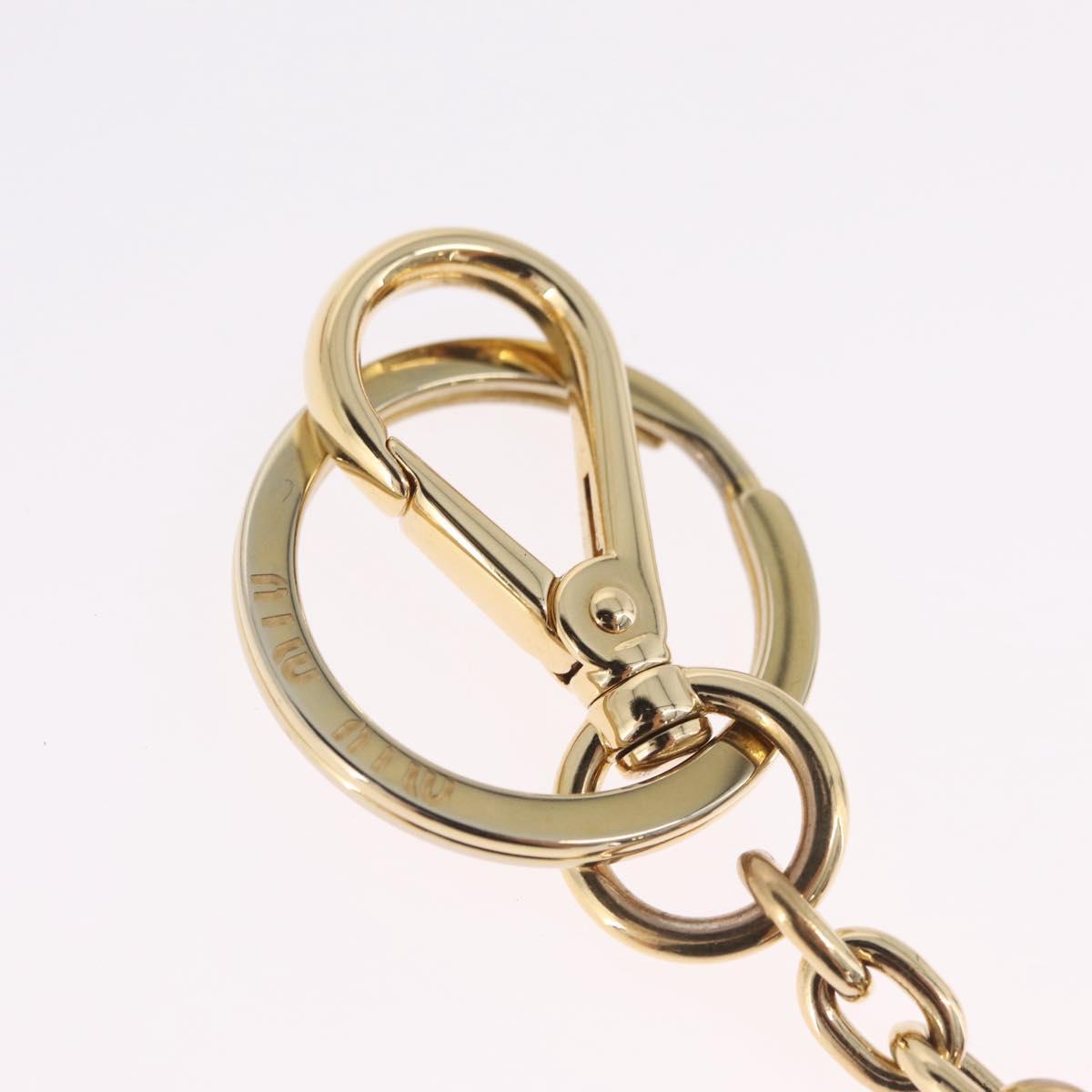 Miu Miu Key Ring metal Brown Gold Auth 210970M