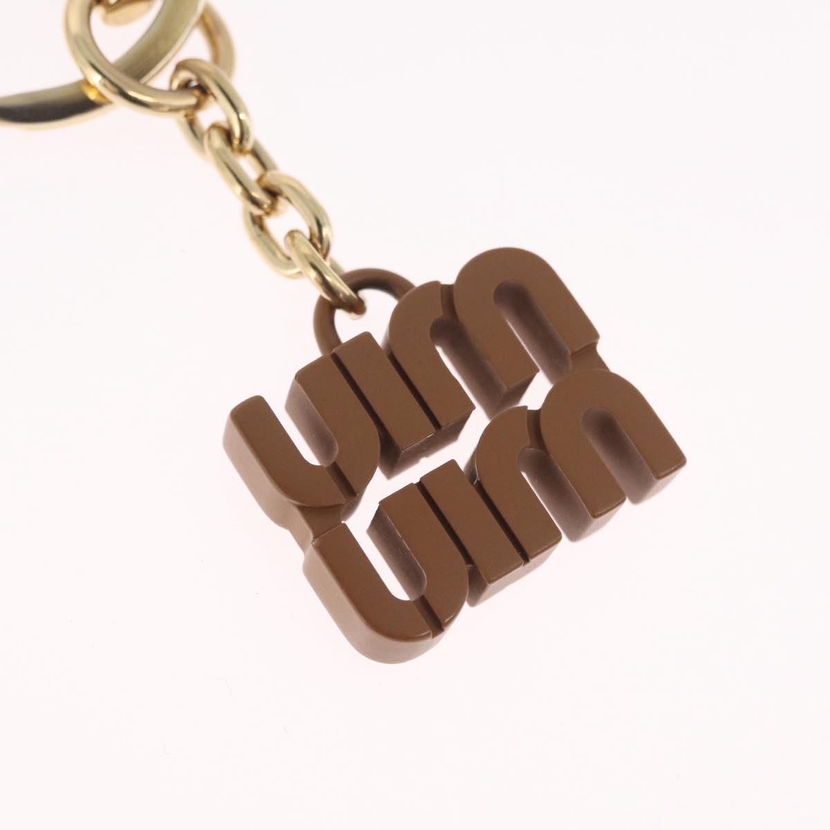 Miu Miu Key Ring metal Brown Gold Auth 210970M