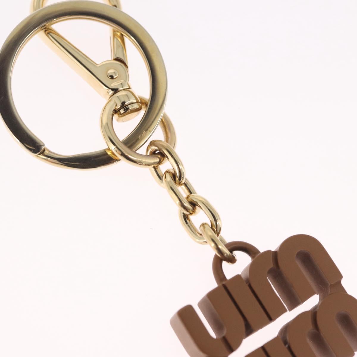 Miu Miu Key Ring metal Brown Gold Auth 210970M