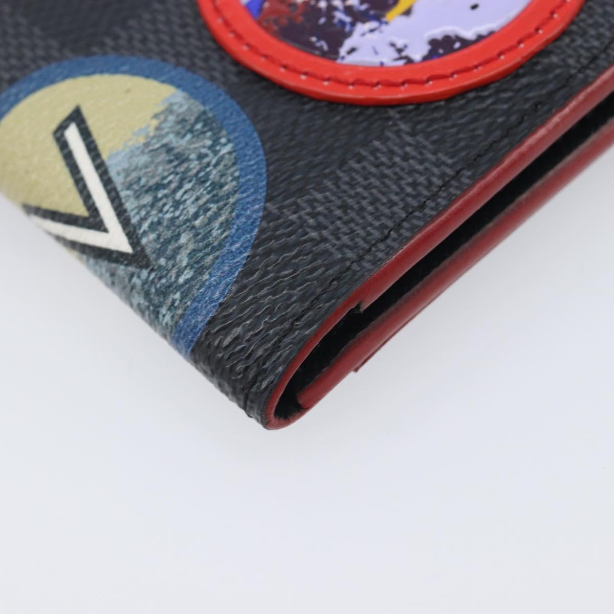 LOUIS VUITTON Damier Graphite Alps Organizer De Poch Case N60130 LV Auth 210971M