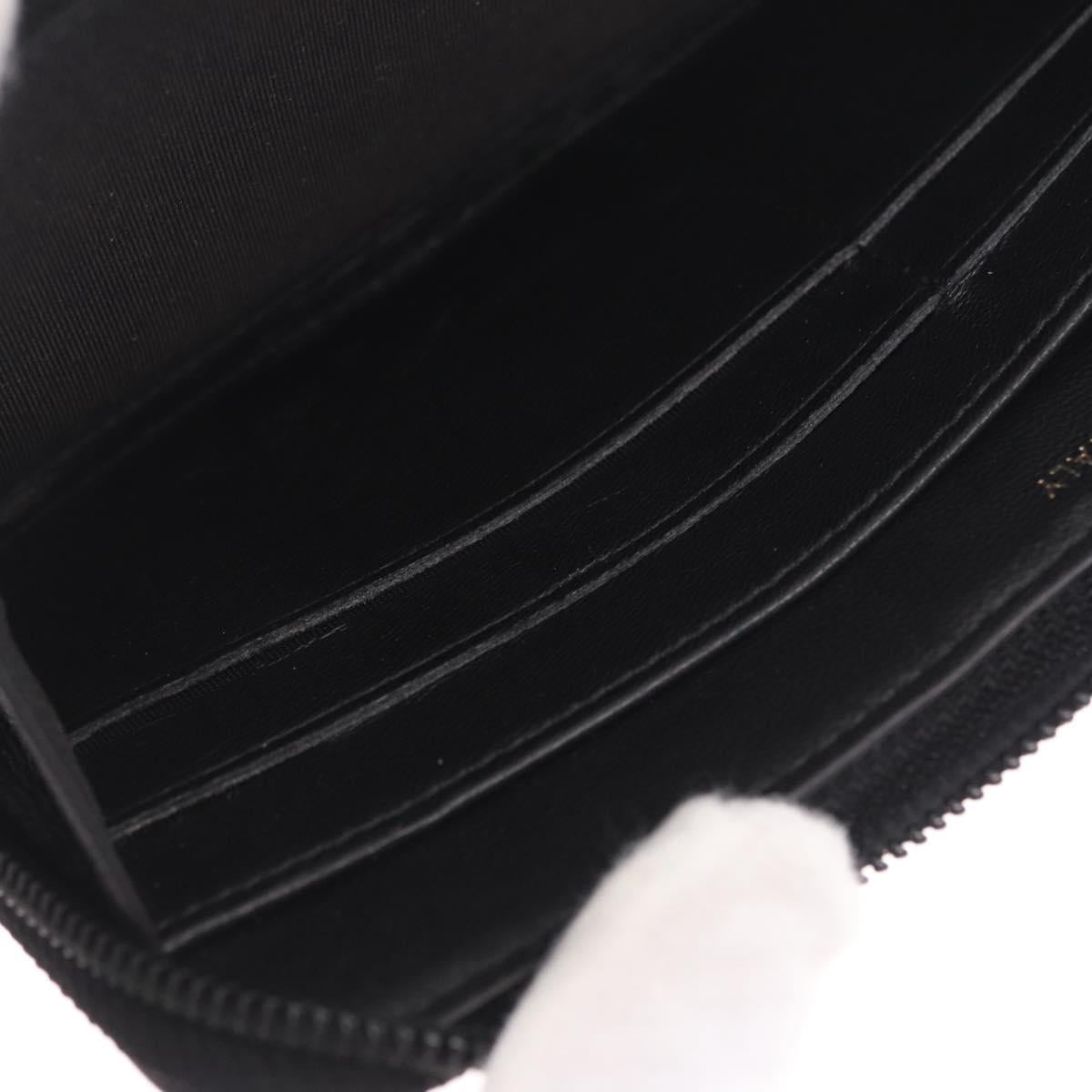 CHANEL Matelasse Boy Chanel Long Wallet Lamb Skin Black Gold CC Auth 210973M