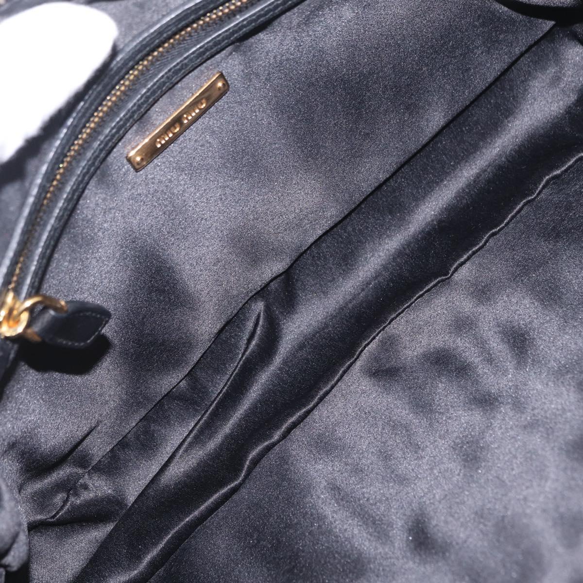 Miu Miu Hand Bag Leather 2way Black Gold Tone Auth 210983V