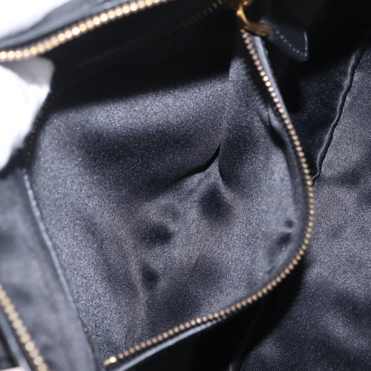 Miu Miu Hand Bag Leather 2way Black Gold Tone Auth 210983V