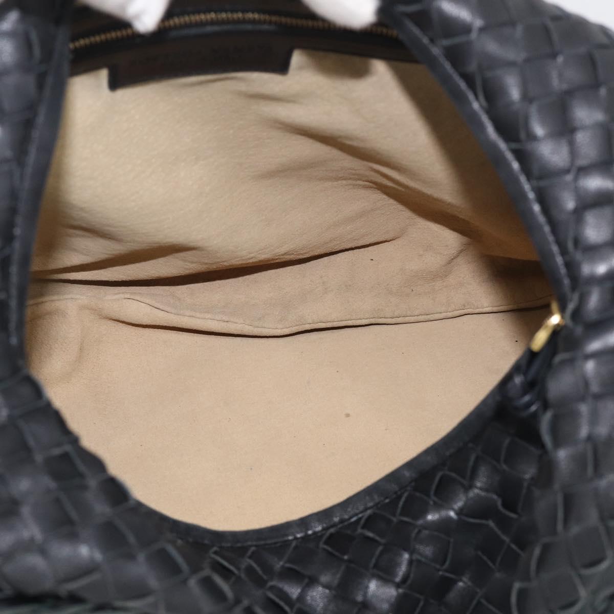 Bottega Veneta Hobo INTRECCIATO Bag Leather Black Gold 115653 Auth 210988V