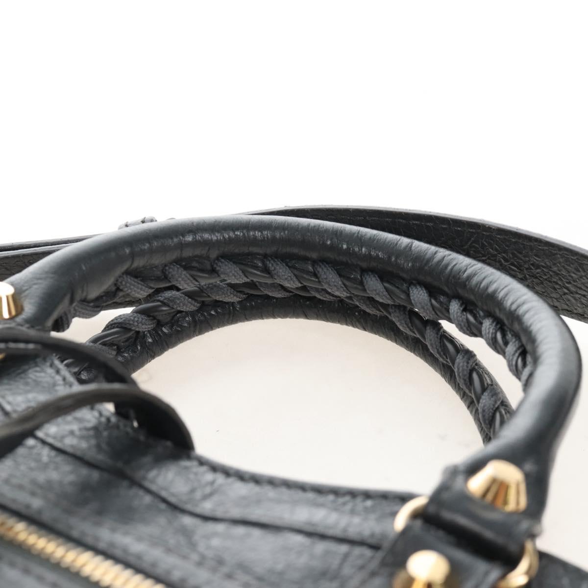 Balenciaga Classic Mini City Hand Bag Leather 2way Gray Gold 300265 Auth 210989M