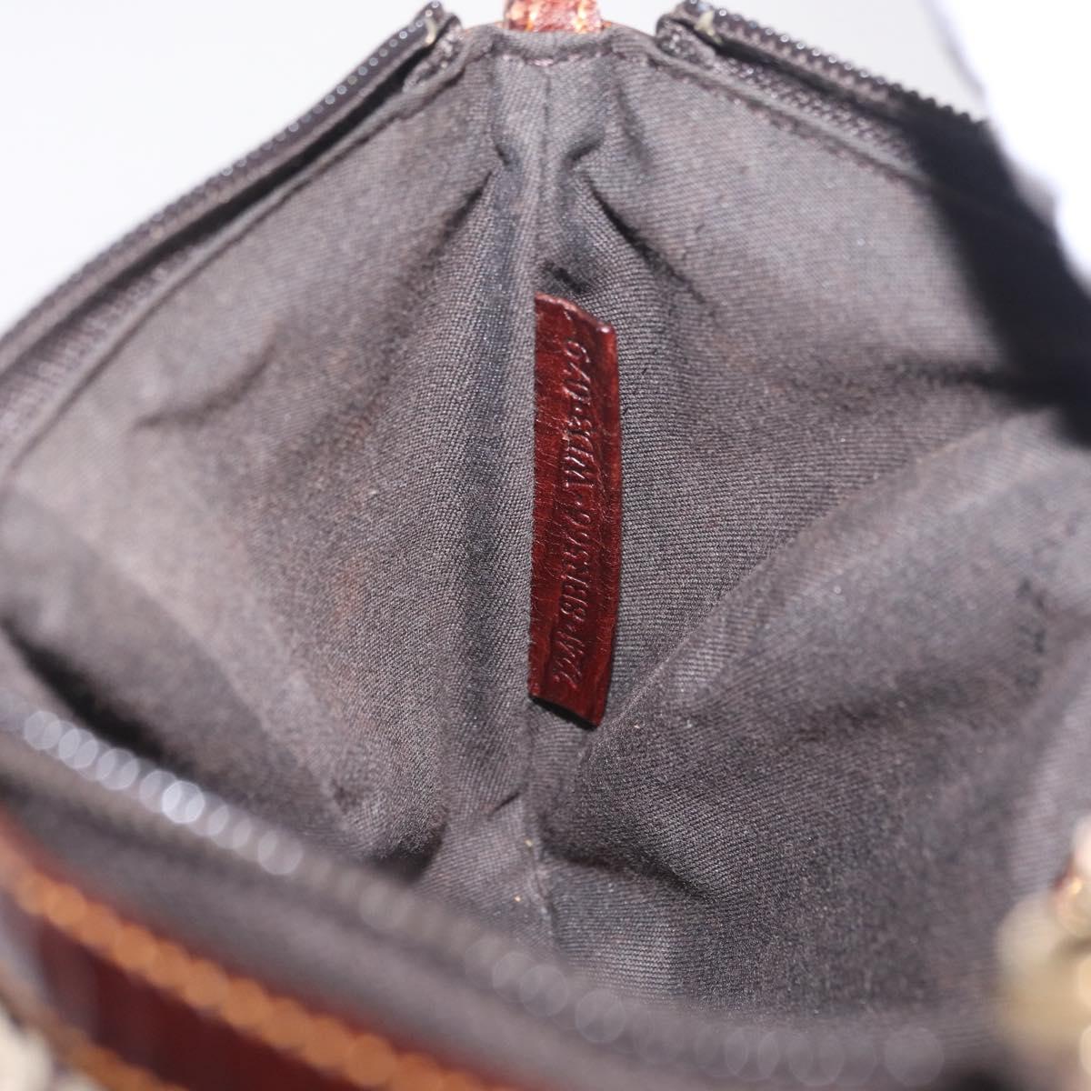 FENDI Zucchino Canvas Accessory Pouch PVC Beige Gold Tone 8BR566 Auth 210993V